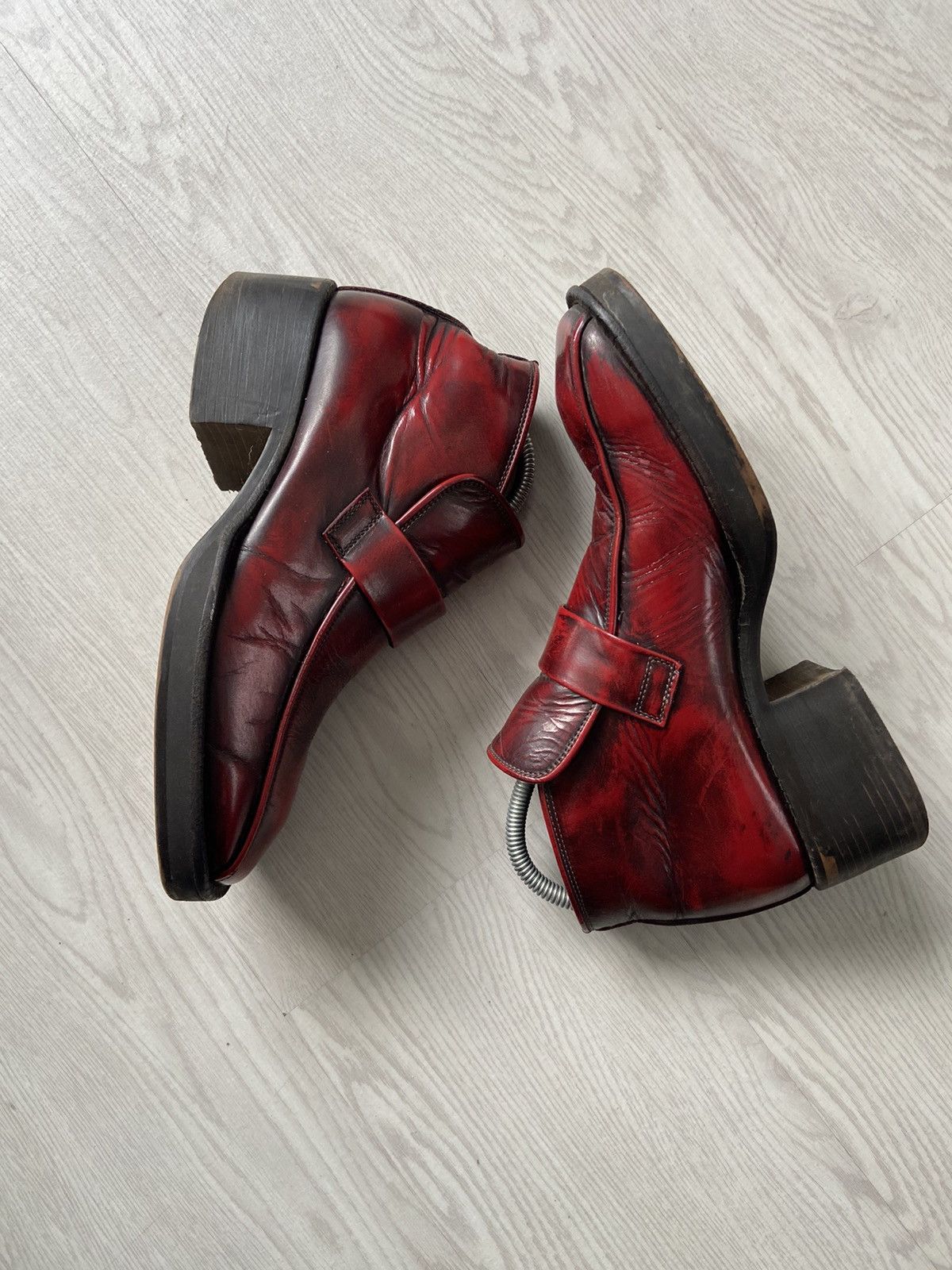 Vintage Whoop' De Doo Square Toe Oxblood Leather Boots