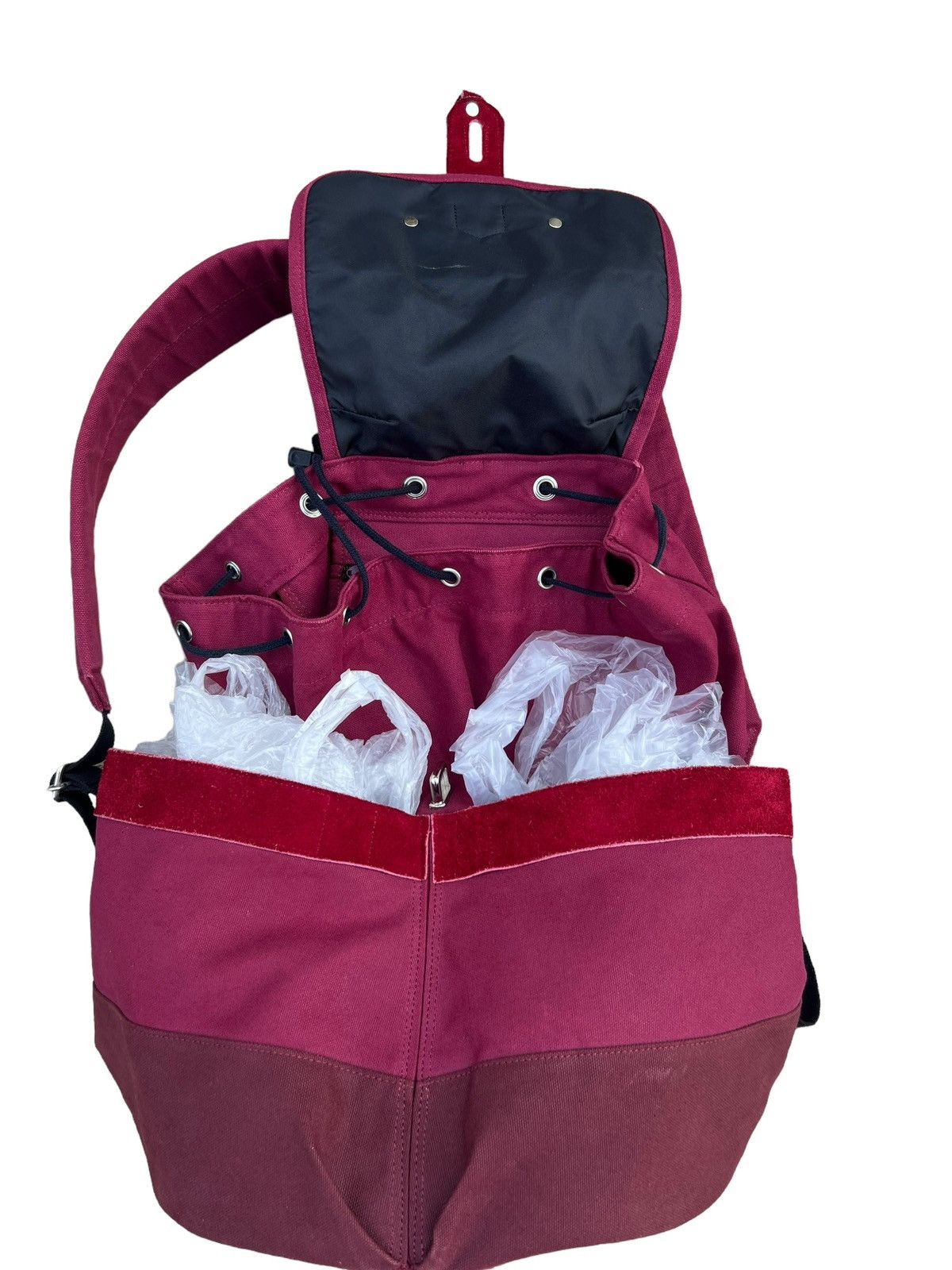 Sifury VTG Sifury Japan Hybrid Cotton Suede Leather Backpack Bag Size ONE SIZE - 20 Thumbnail