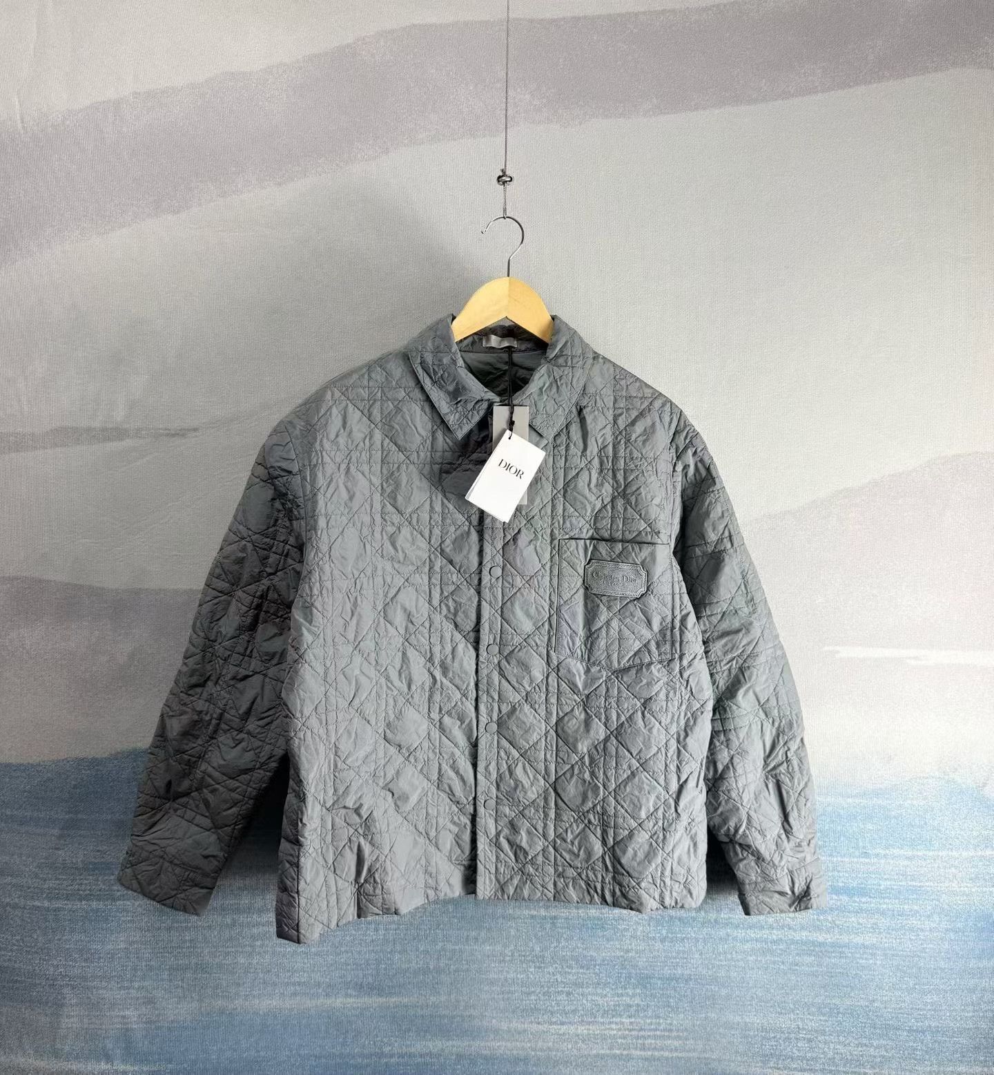 Dior Dior Gray Quilted Collar Cotton Jacket Size US M / EU 48-50 / 2 - 1 Thumbnail
