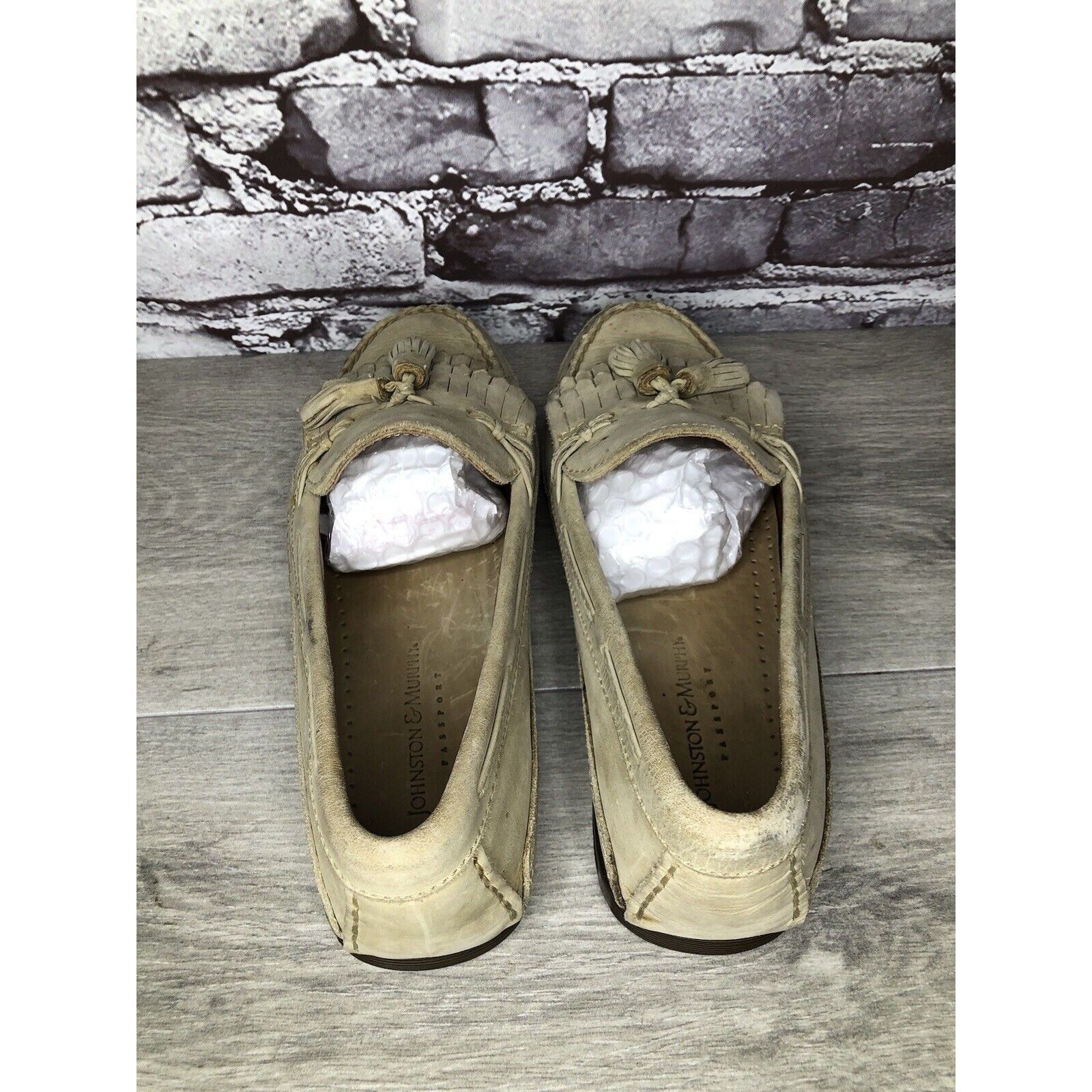 Johnston & Murphy Johnston Murphy Passport Beige Leather Tassel Kiltie Loafers Size US 8.5 / EU 41-42 - 5 Thumbnail