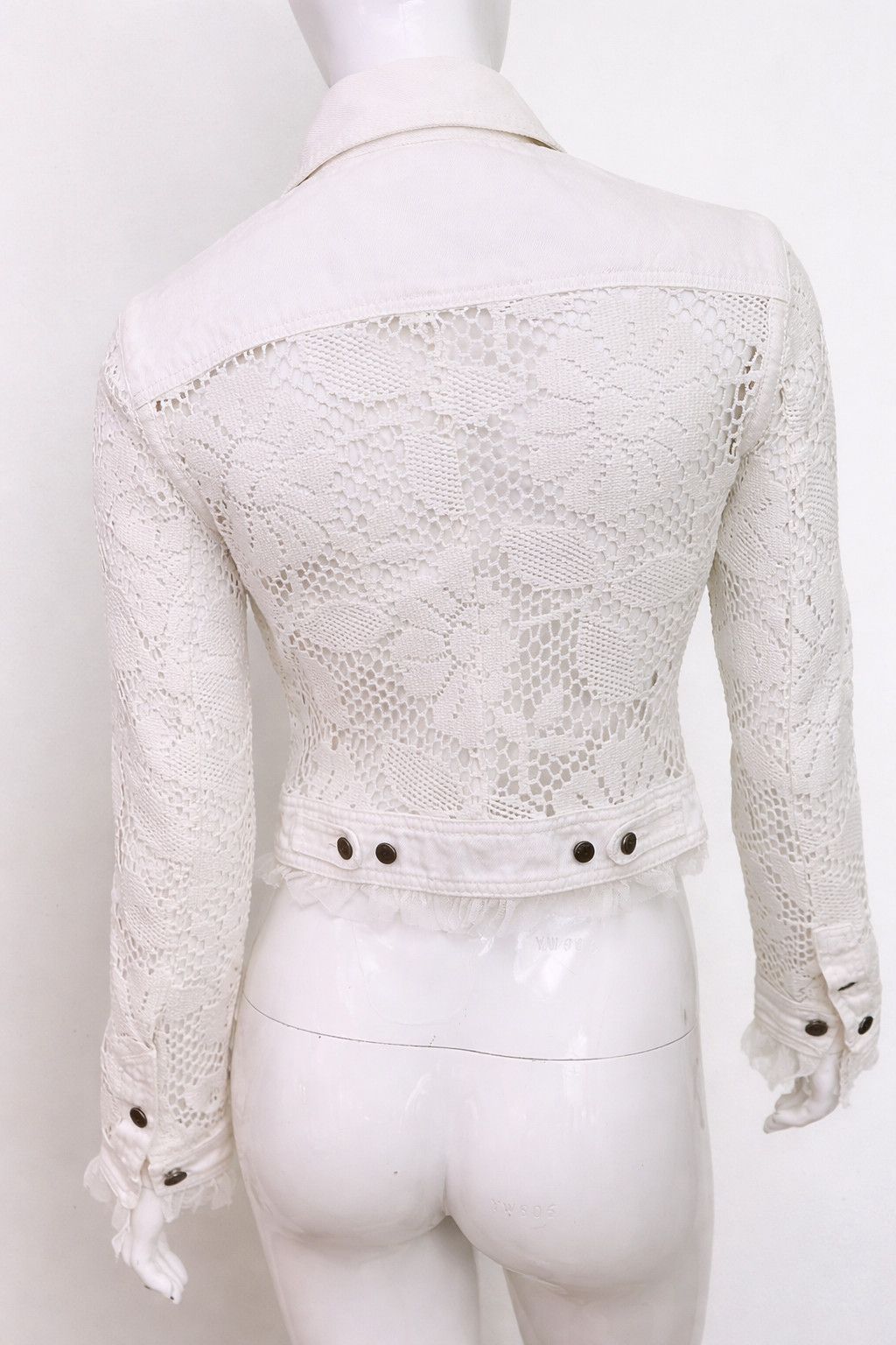 John Galliano John Galliano Crochet Lace Denim Jacket XS X-small Small Size XS / US 0-2 / IT 36-38 - 7 Thumbnail