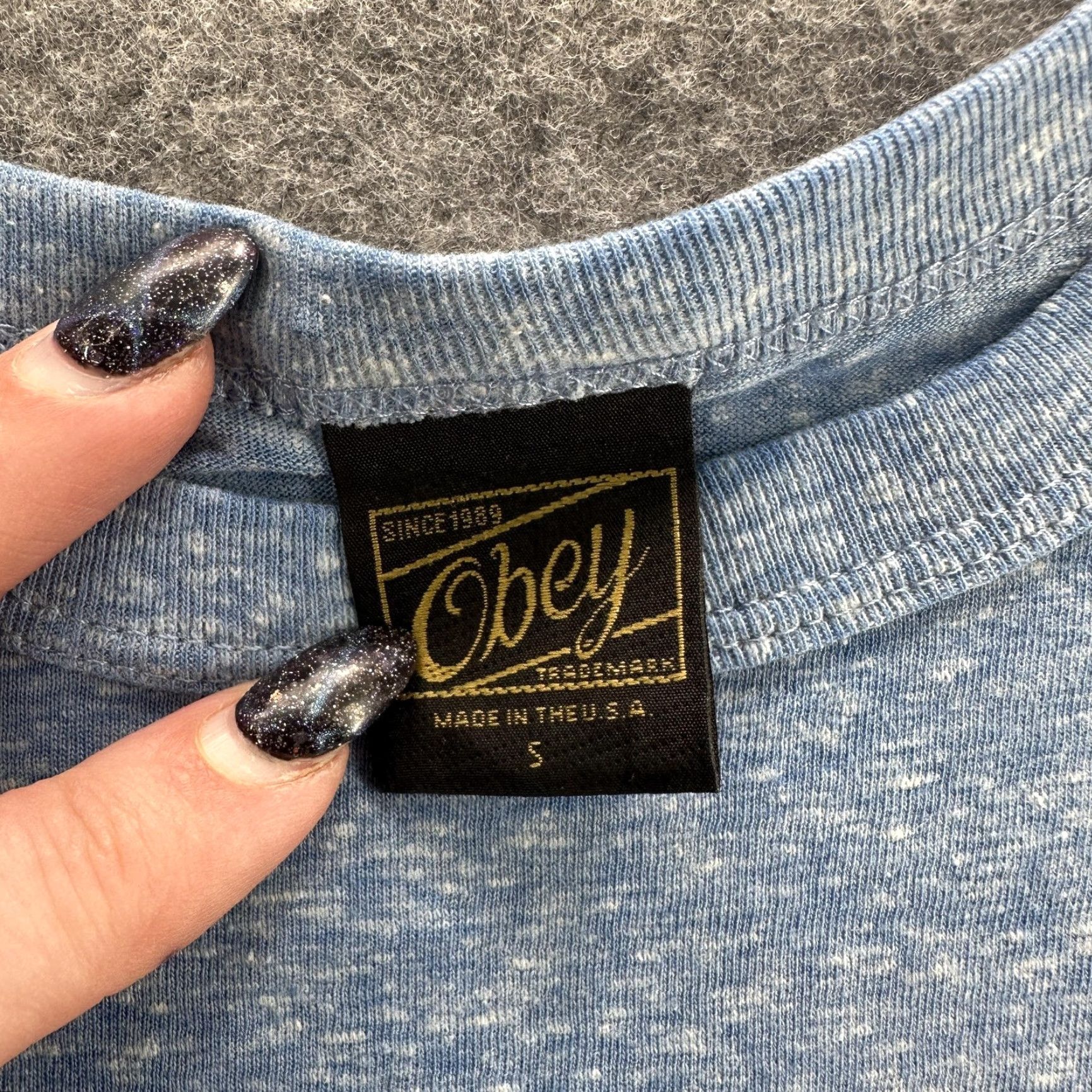 Obey Obey Shirt Made USA Mens Small Blue Heather Graphic Posse Delivery Soft Tee Size US S / EU 44-46 / 1 - 6 Thumbnail