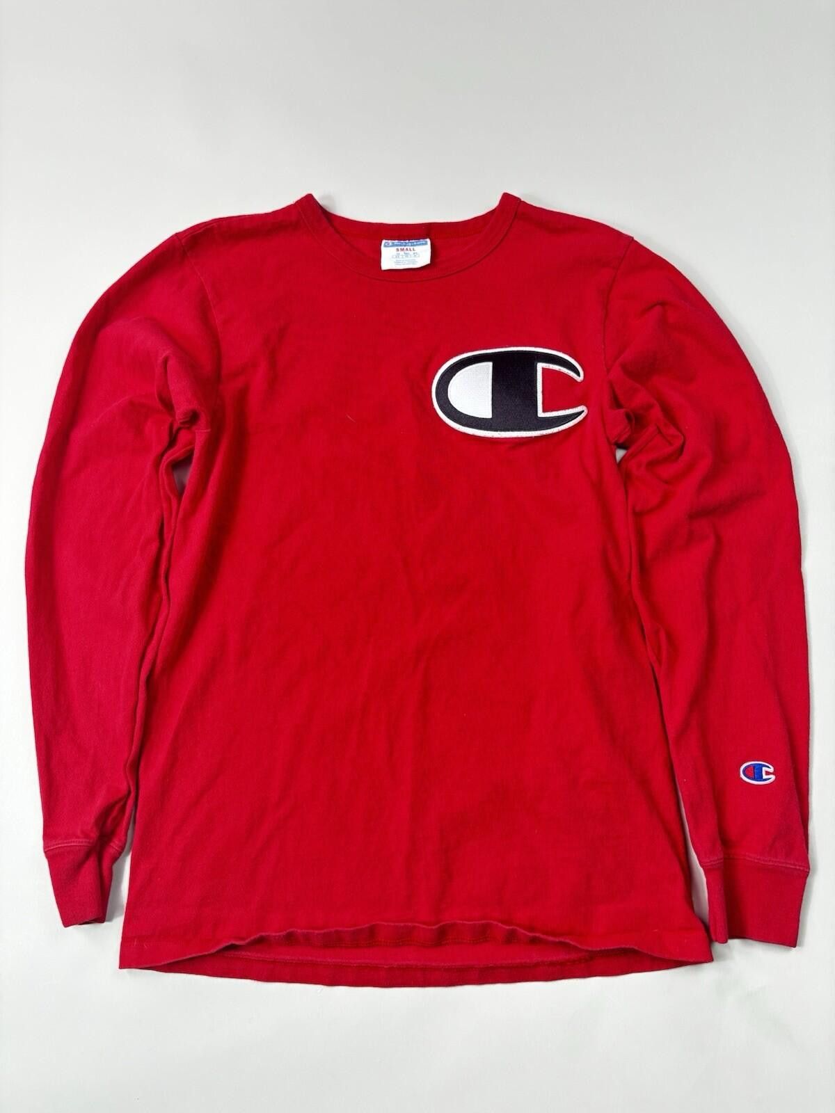 Champion Champion 90s Vintage Red Longsleeve T-Shirt Size Small Size US S / EU 44-46 / 1 - 1 Thumbnail
