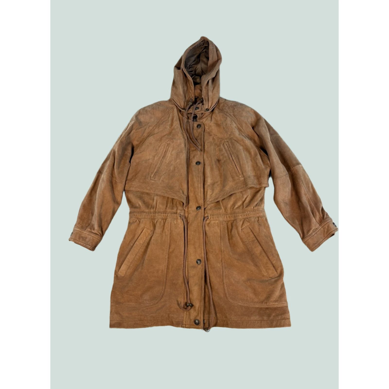Vintage VINTAGE Wilsons Leather Jacket Coat Parka Hood Brown Size Large 80s Outdoor Classic Size L / US 10 / IT 46 - 1 Thumbnail