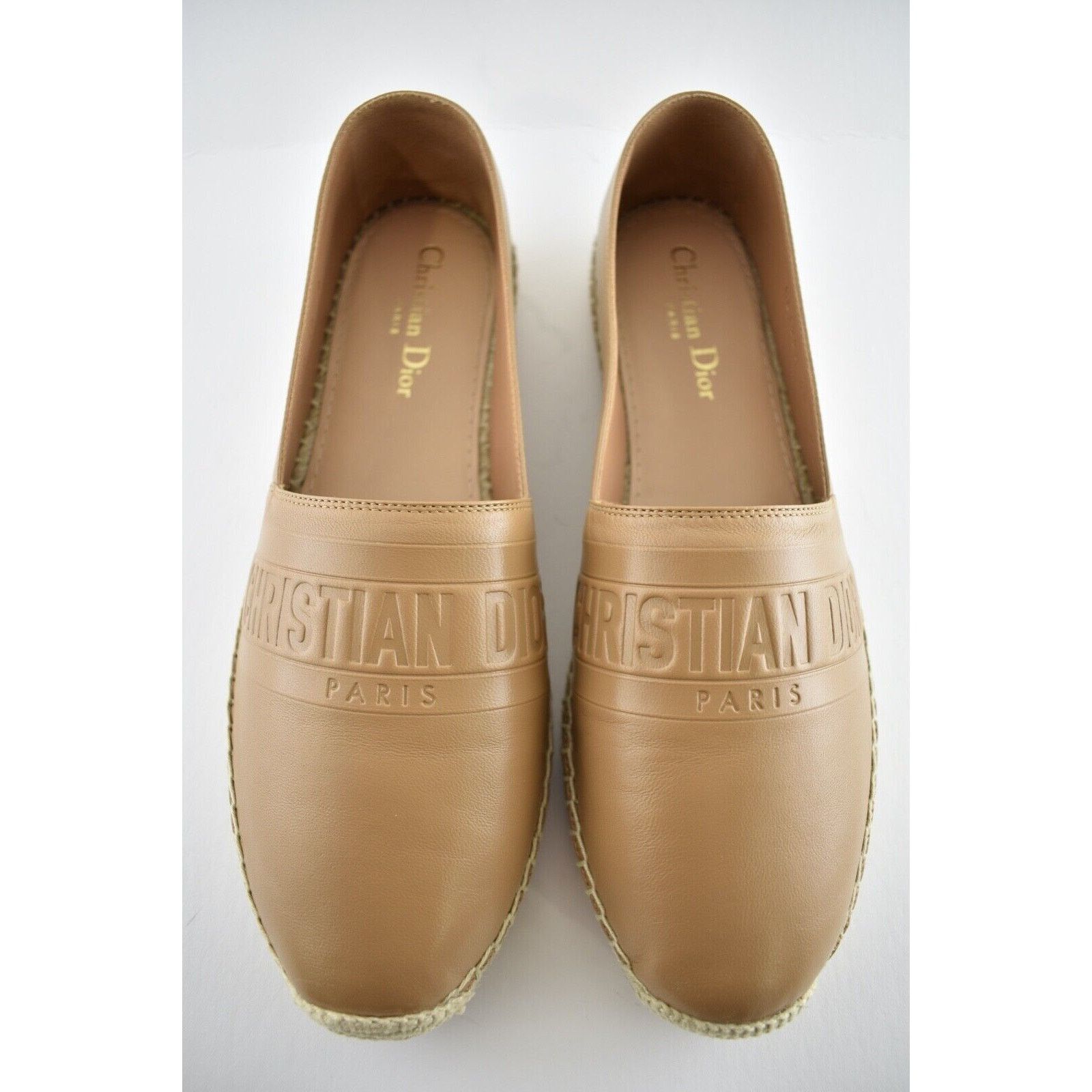 Dior Granville Noisette Leather Embroidered Espadrille Flat 40 Size US 10 / IT 40 - 5 Thumbnail