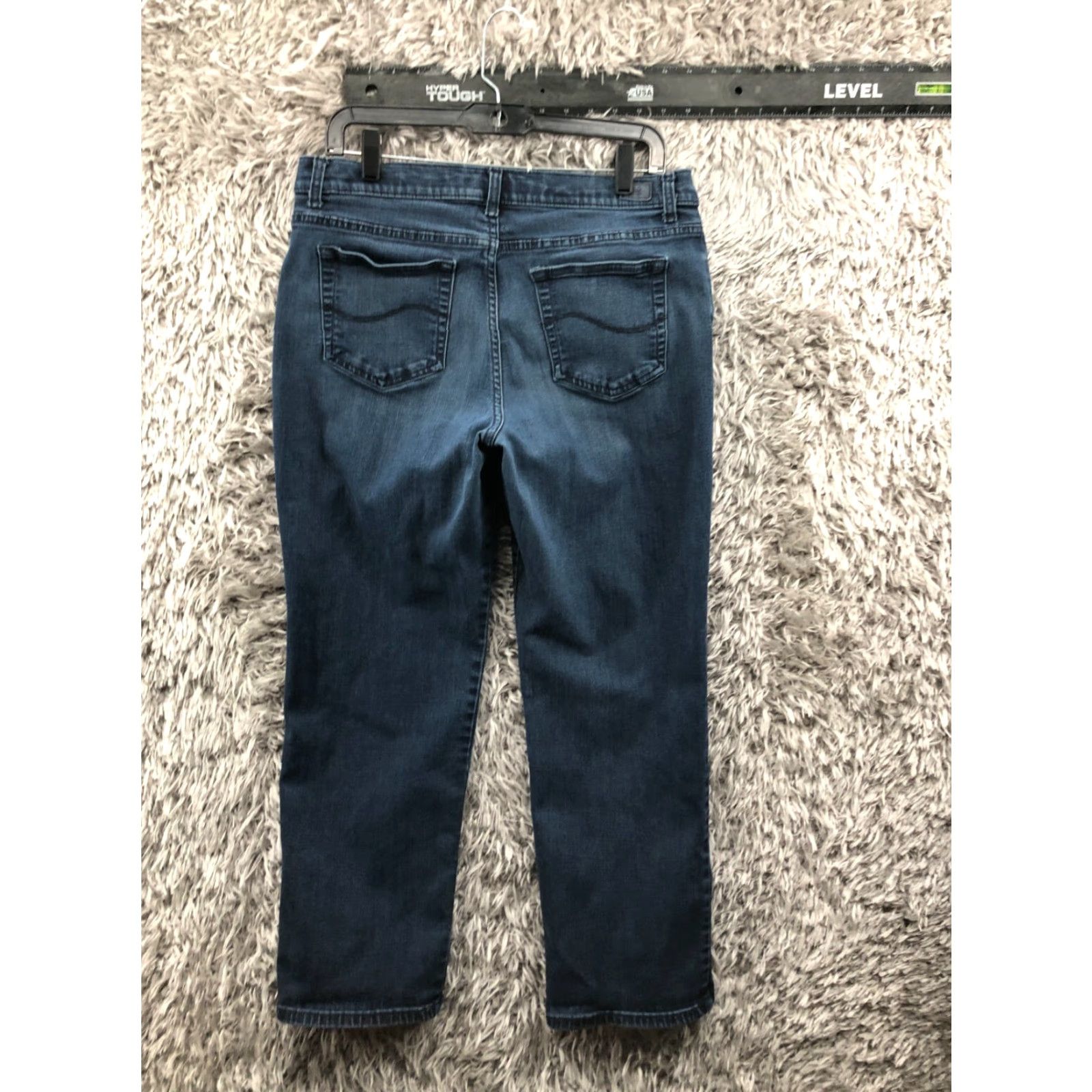 Lee Lee Jeans Relaxed Fit Straight Womens Mid Rise Medium Wash Blue 12 Short Size 34" / US 12 / IT 48 - 5 Thumbnail