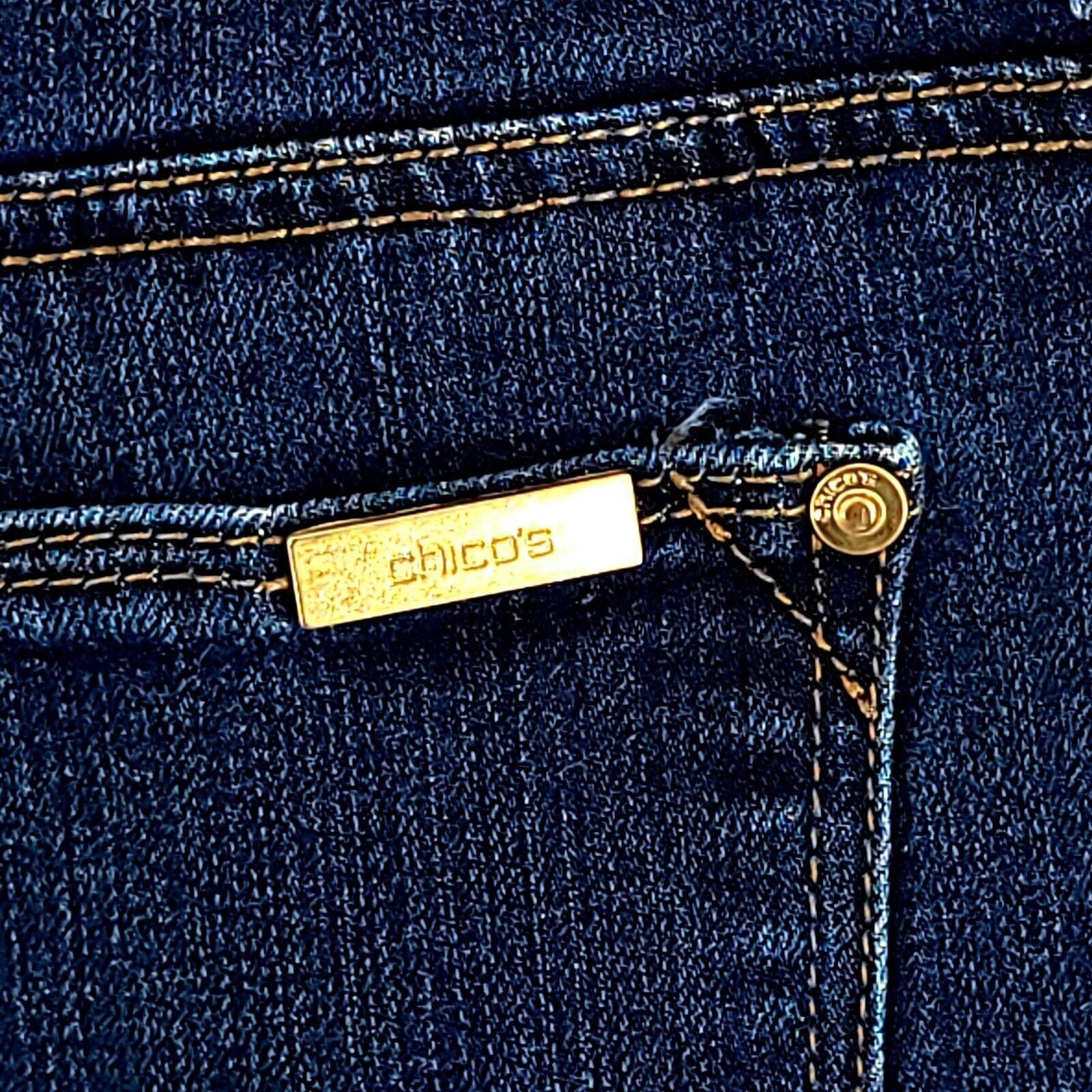 Chicos Chico's So Slimming Girlfriend Blue Denim Jeans Size 1.5P Mi Size 33" - 4 Thumbnail