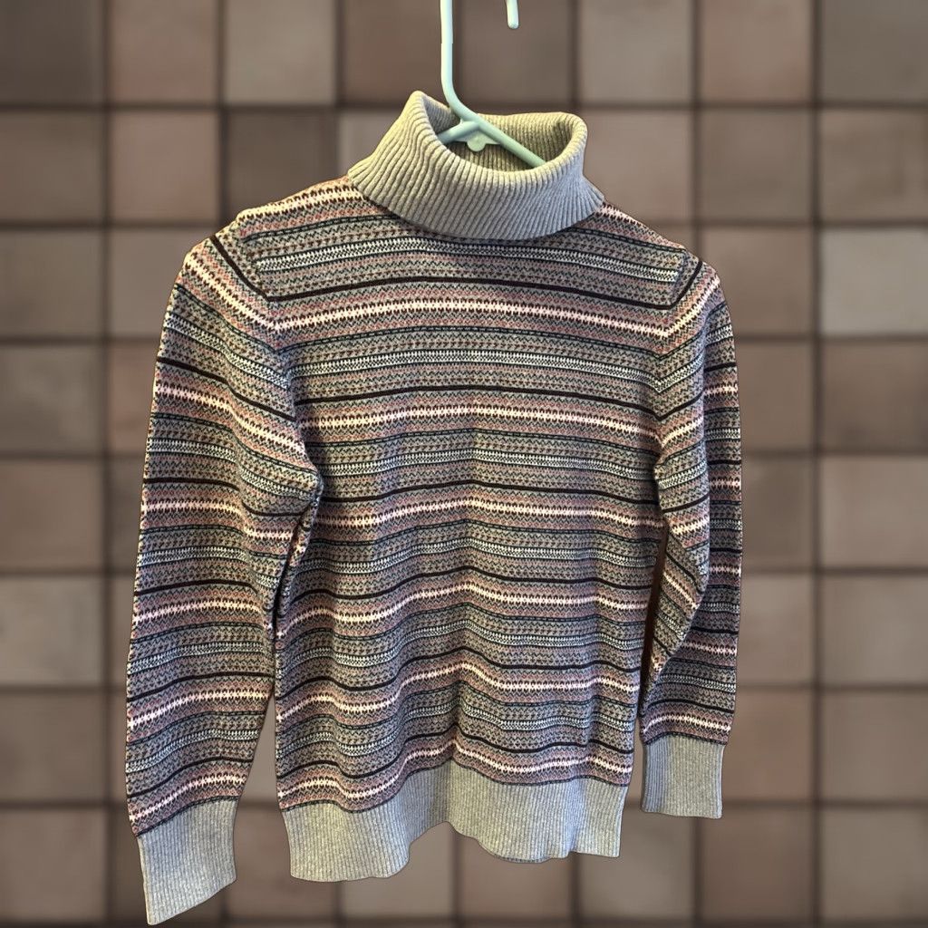 Vintage VINTAGE L.L. Bean Womens Sweater Turtleneck Knitted Wool Cotton Casual Fall Winter Slim Fit Small Grey Size S / US 4 / IT 40 - 1 Thumbnail