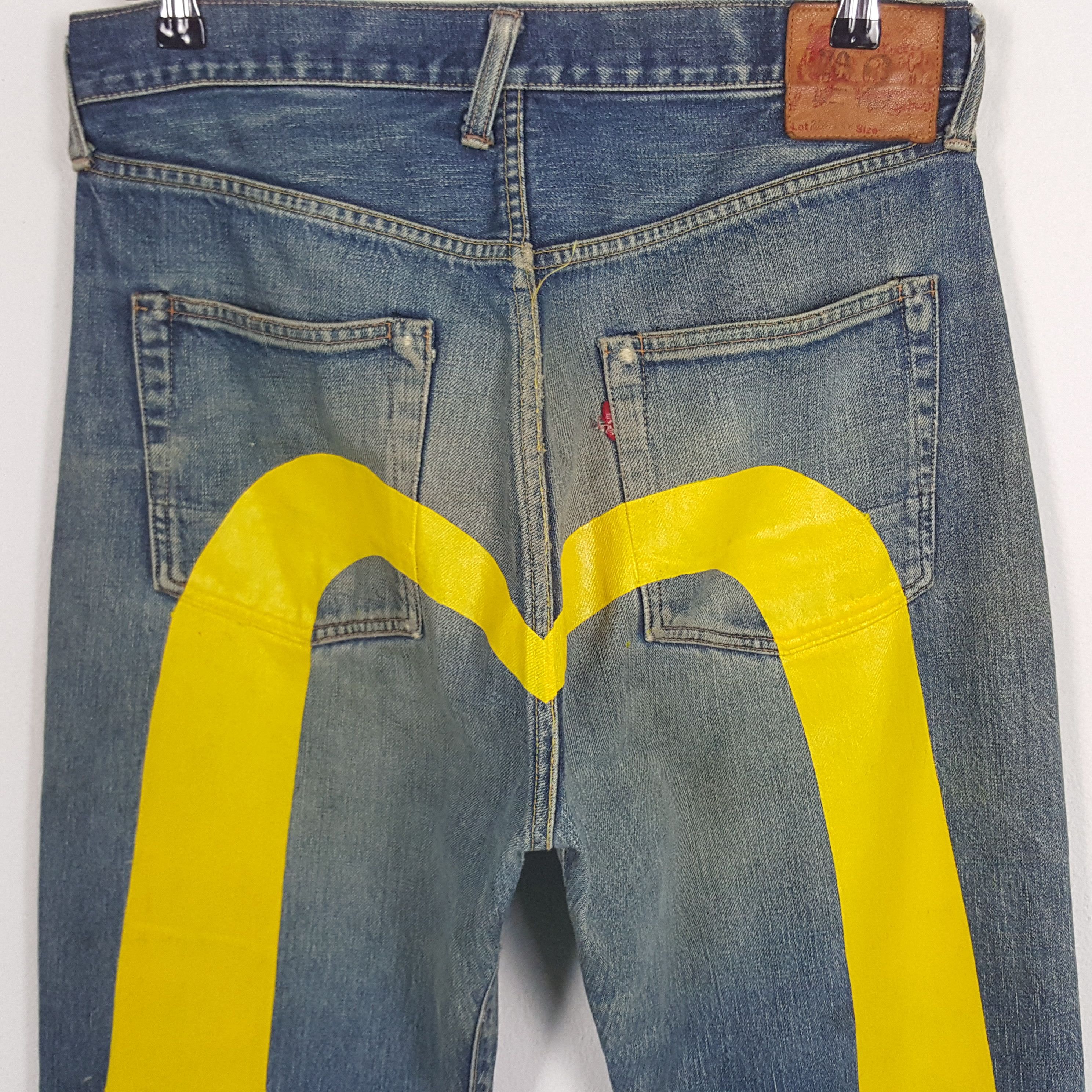 Japanese Brand × Vintage Vintage Evis Japanese Brand Daicocok Custom Art Denim Jeans Size US 31 - 2 Thumbnail