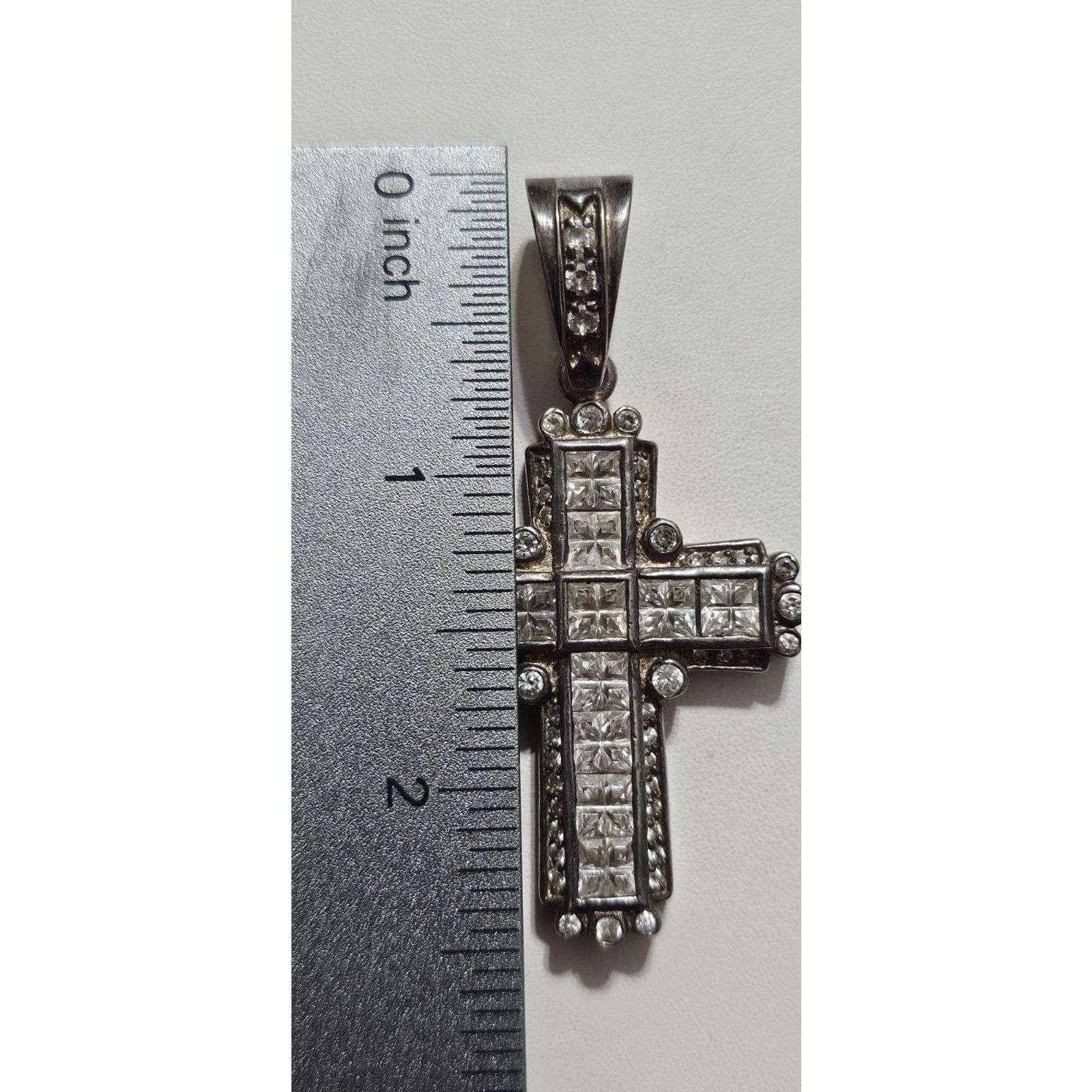 Other Cubic Zirconia Cross Pendant Sterling Silver 925 Size ONE SIZE - 4 Thumbnail