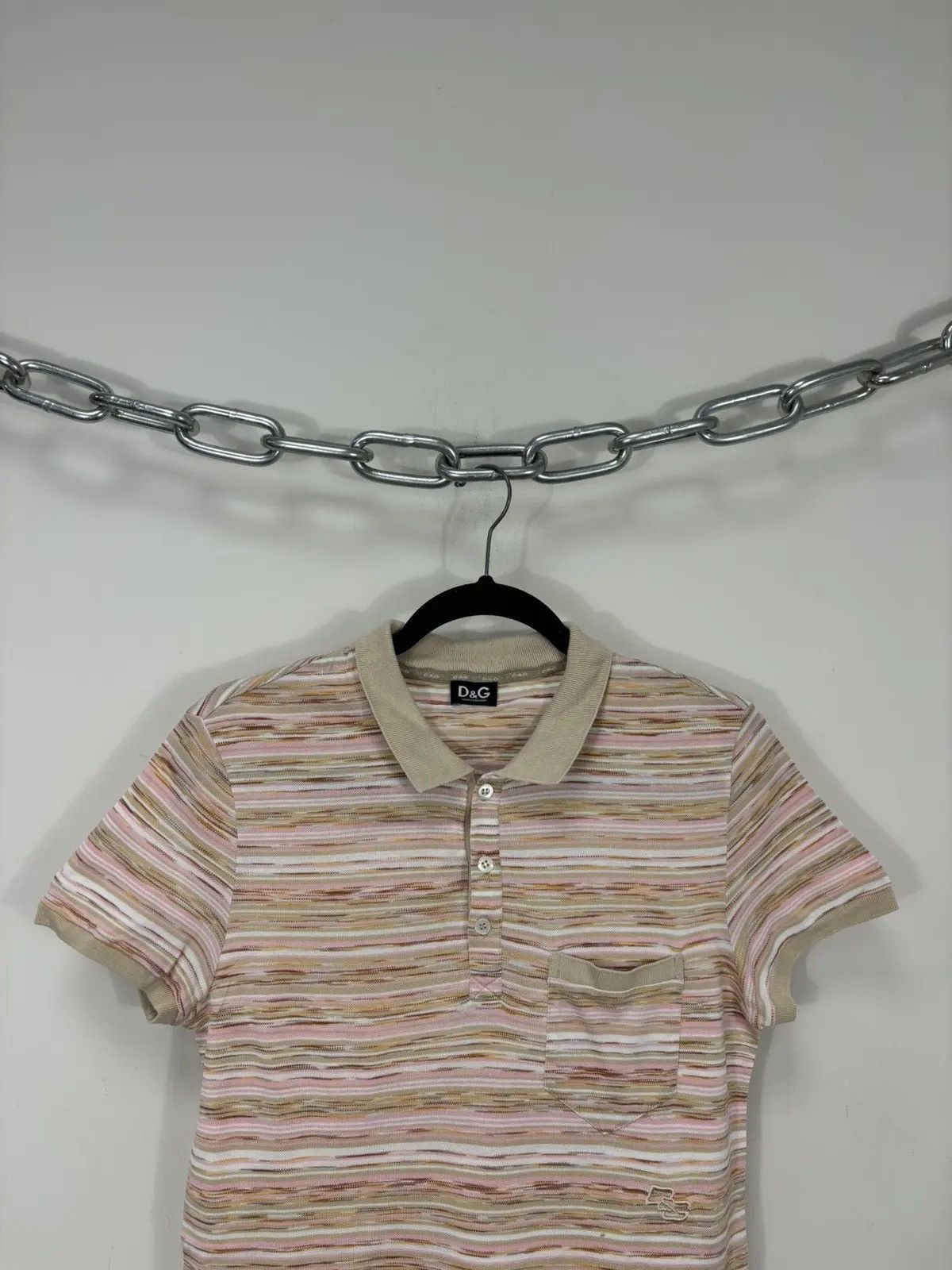 Dolce & Gabbana × Vintage Vintage Dolce & Gabbana Women’s Classic Striped Polo Shirt Size M / US 6-8 / IT 42-44 - 2 Thumbnail