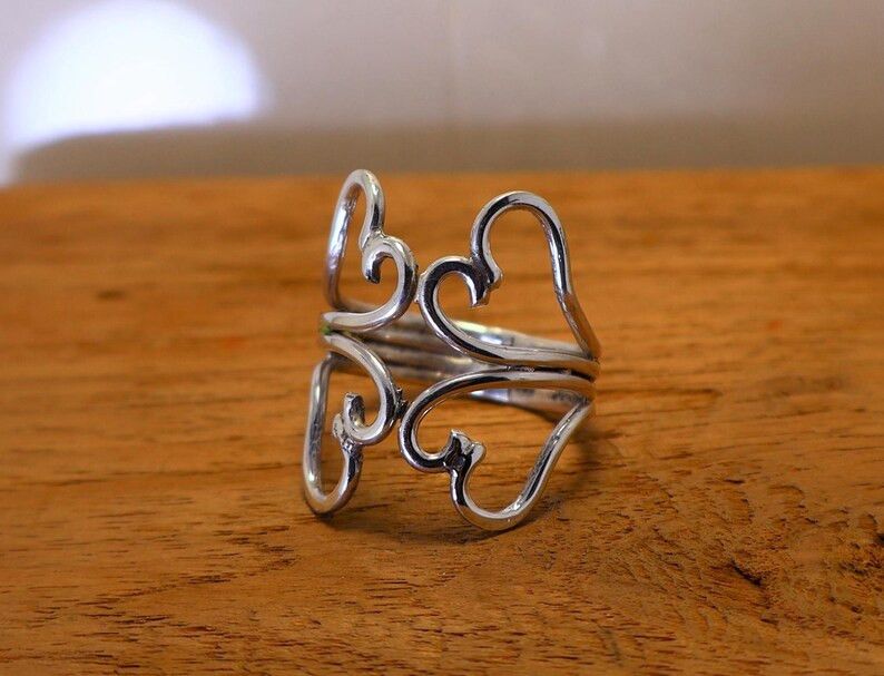 Handmade Handmade Silver Butterfly Ring, Sterling Silver Promise Ring Size ONE SIZE - 6 Thumbnail