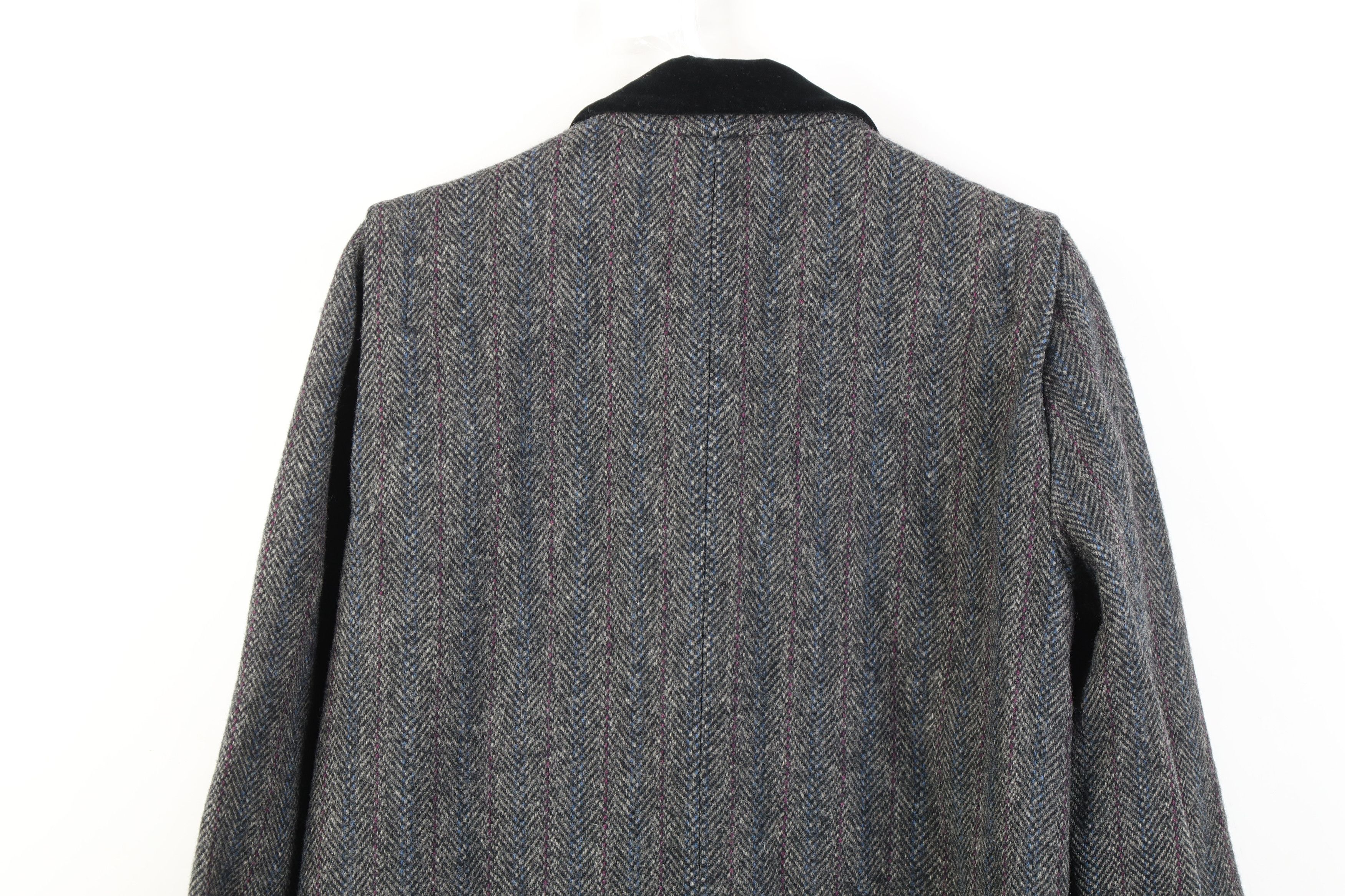 Vintage Vintage 70s Streetwear Wool Tweed Herringbone Overcoat USA Size L / US 10 / IT 46 - 14 Thumbnail