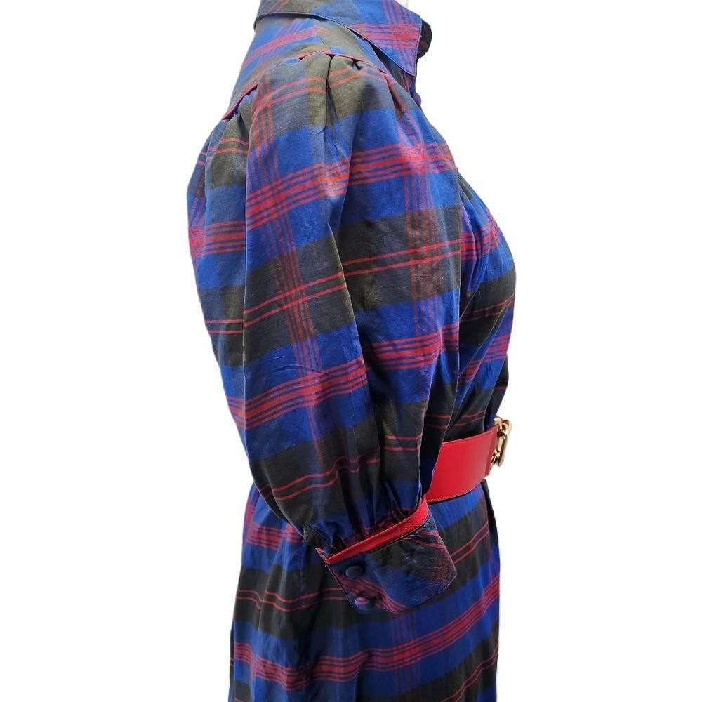 Designer Ricki Freeman for Teri Jon. Vintage Plaid Dress. Size: M Size M / US 6-8 / IT 42-44 - 9 Thumbnail