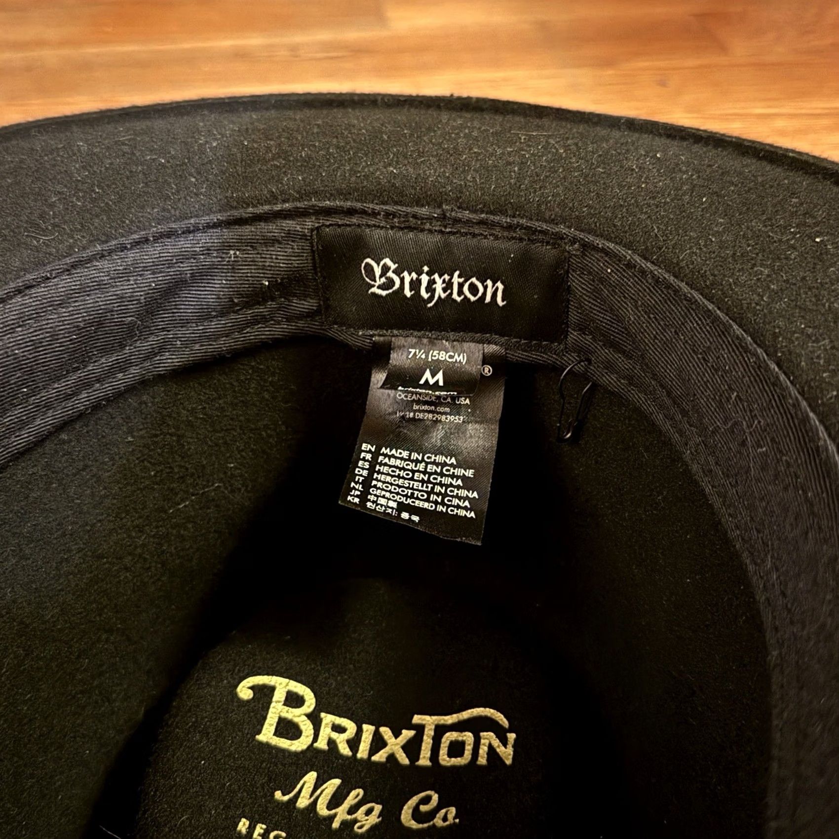 Brixton Brixton Fedora Hat Medium M Men Wool Felt Black Wide Brim 7 1/4 58cm Size ONE SIZE - 6 Thumbnail
