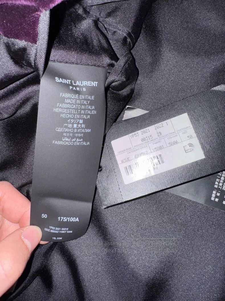 Saint Laurent Paris Saint Laurent Paris Purple Gold Velvet Suit Size US M / EU 48-50 / 2 - 5 Thumbnail