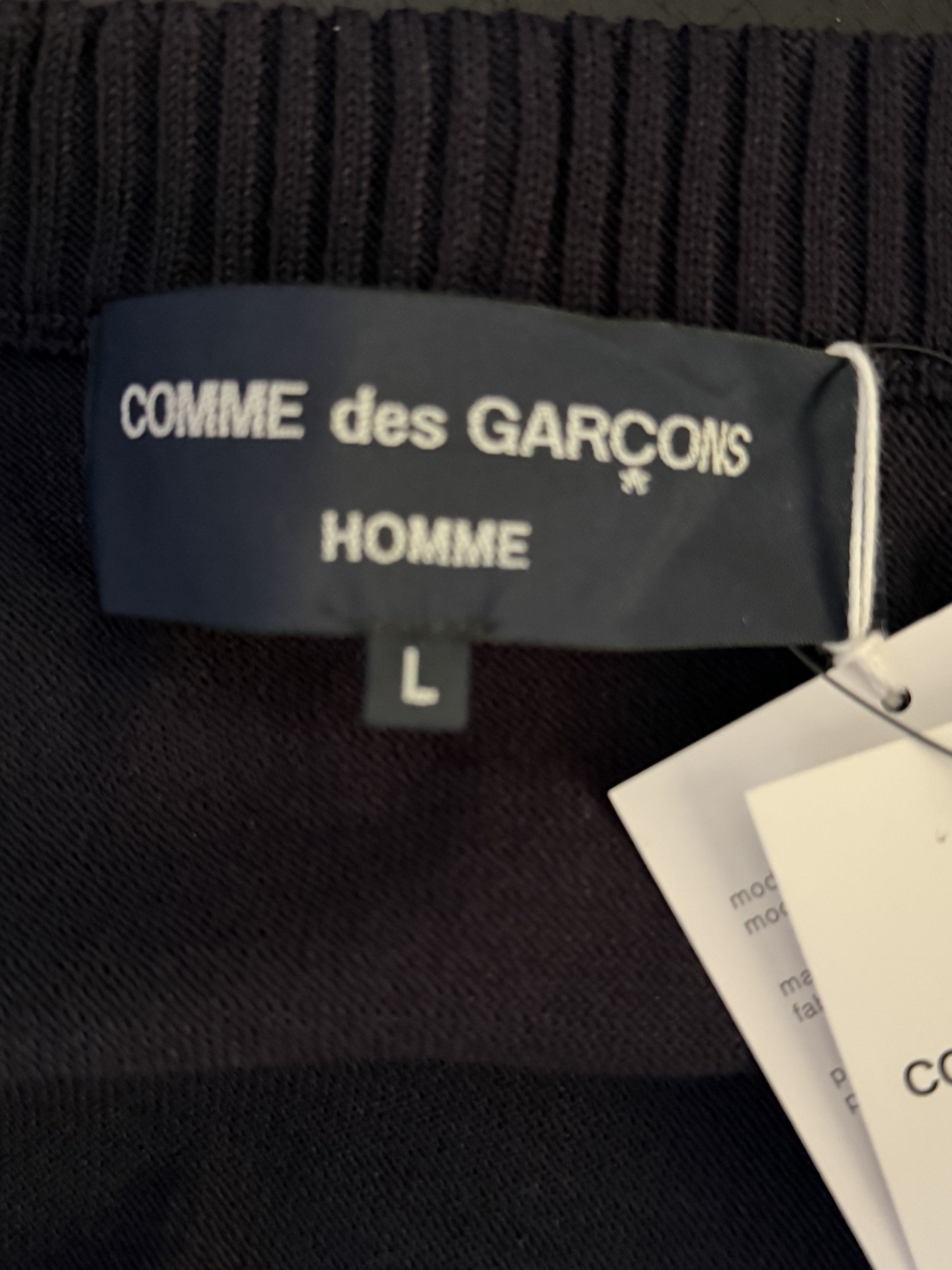 Comme des Garcons Homme Tri-Tone Paneled Knit Wool Cardigan Size US L / EU 52-54 / 3 - 6 Thumbnail