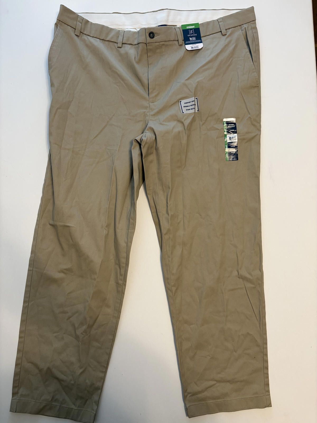 George George Men's Straight Fit Khaki Pants (Size 44x30) Size US 44 / EU 60 - 1 Thumbnail