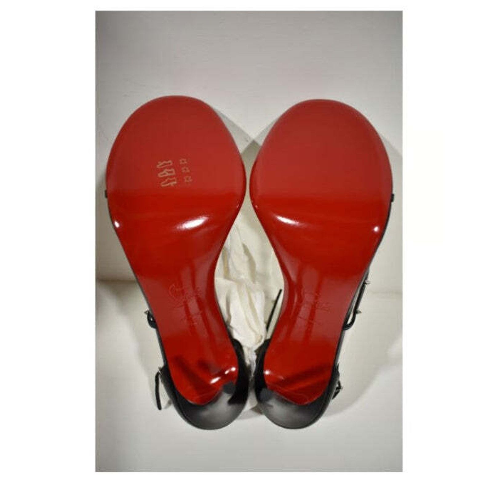 Christian Louboutin Riojana Spikes 100 Black Ankle Strappy Sandal Heel Pump 42 Size US 12 / IT 42 - 10 Thumbnail