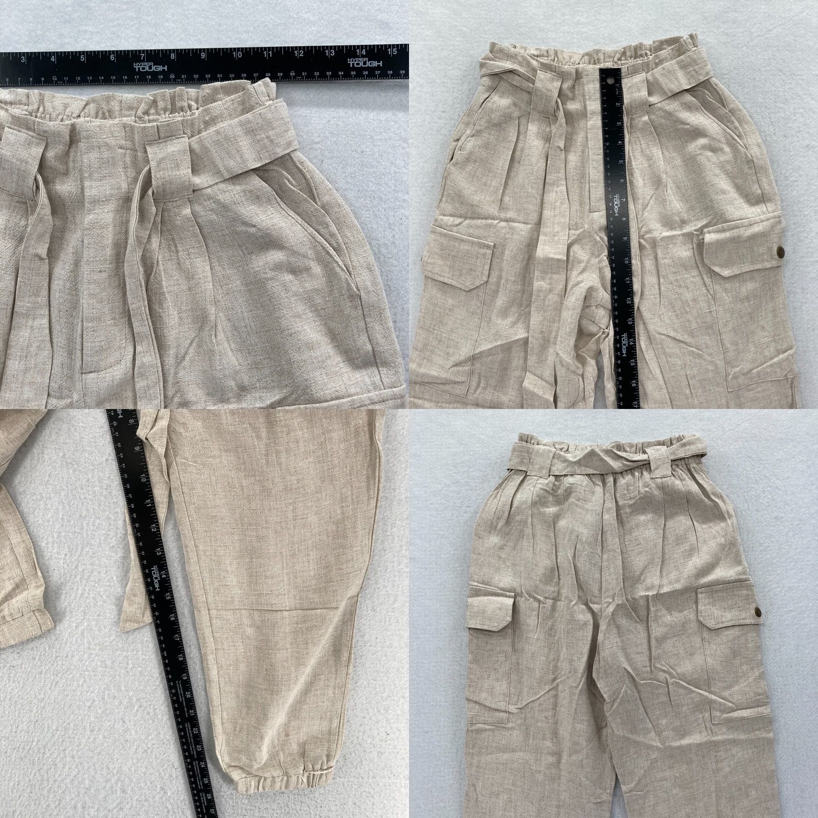 Vintage Hayden Los Angeles Brown Jogger Pants S Women's Linen Blend Tie Waist Utility Size 42" / US 20 - 8 Thumbnail