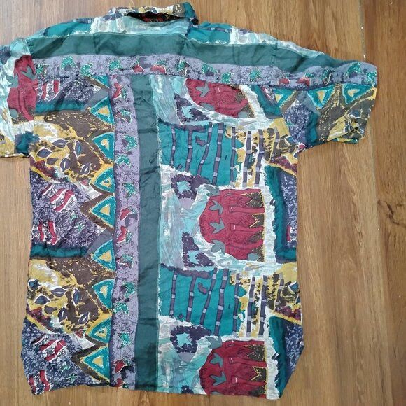 Other Vintage Expressions Abstract Geometric Silk Button Shirt Size US M / EU 48-50 / 2 - 7 Thumbnail