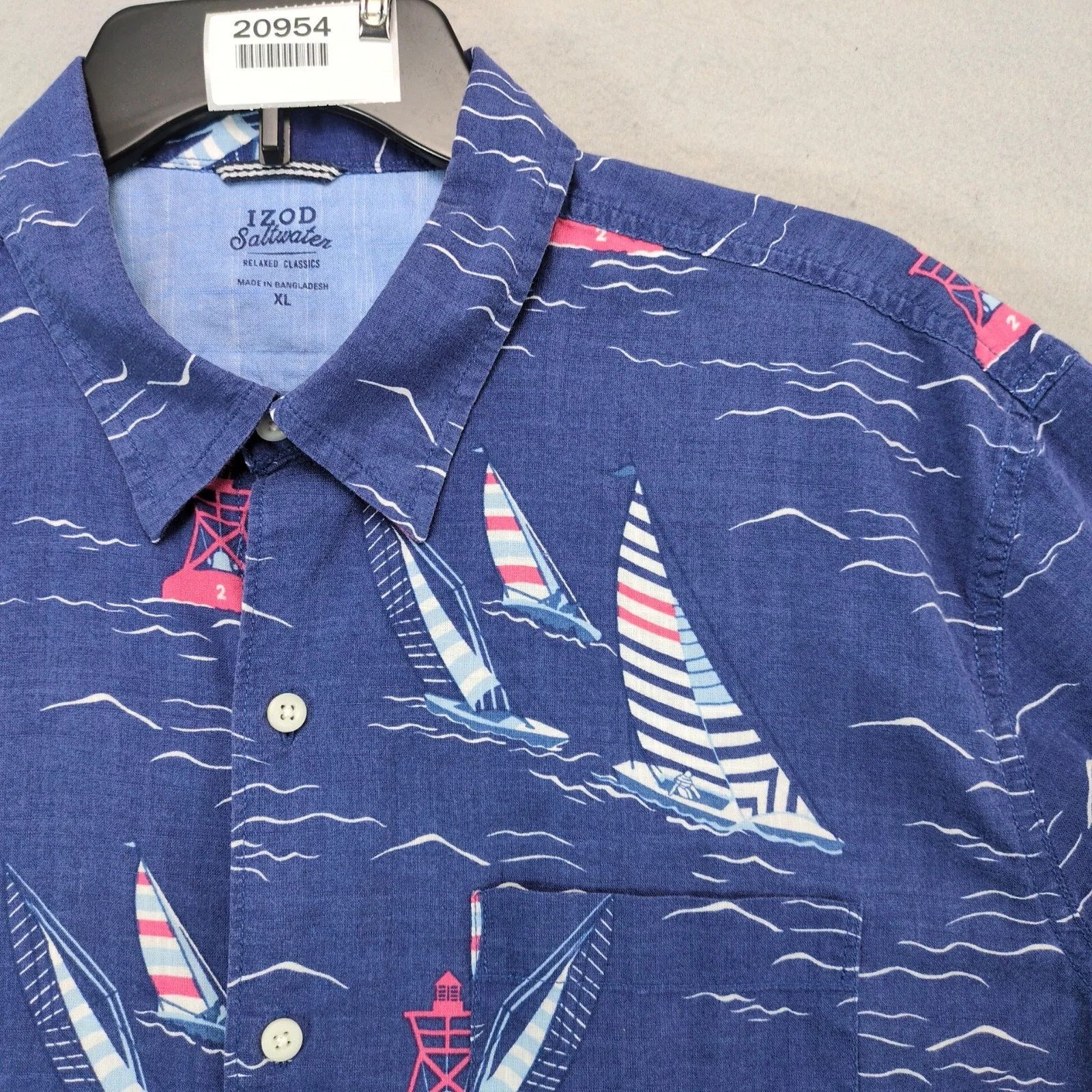 Izod Izod Saltwater Nautical Sailing Button Up Shirt Men's XL Size US XL / EU 56 / 4 - 8 Thumbnail