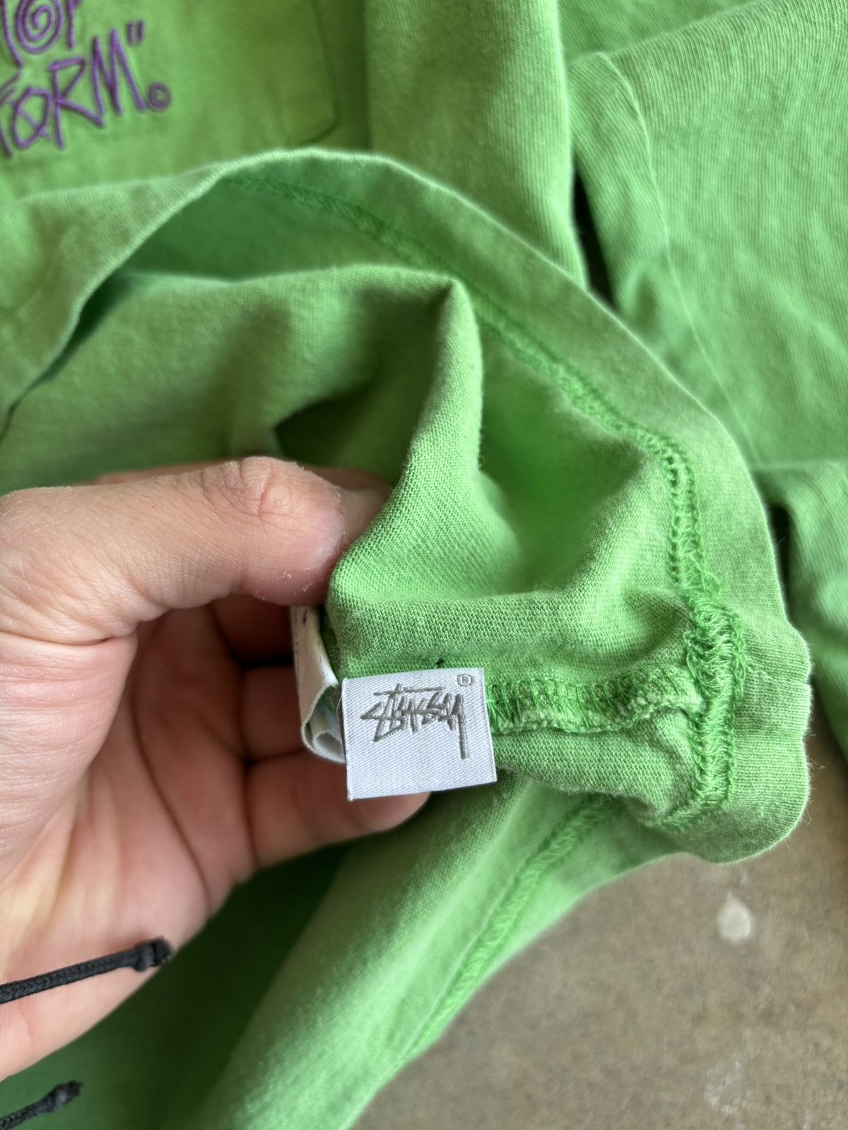 Stussy Y2K Stussy Top For Embroidered Lime Green Longsleeve Size US M / EU 48-50 / 2 - 6 Thumbnail