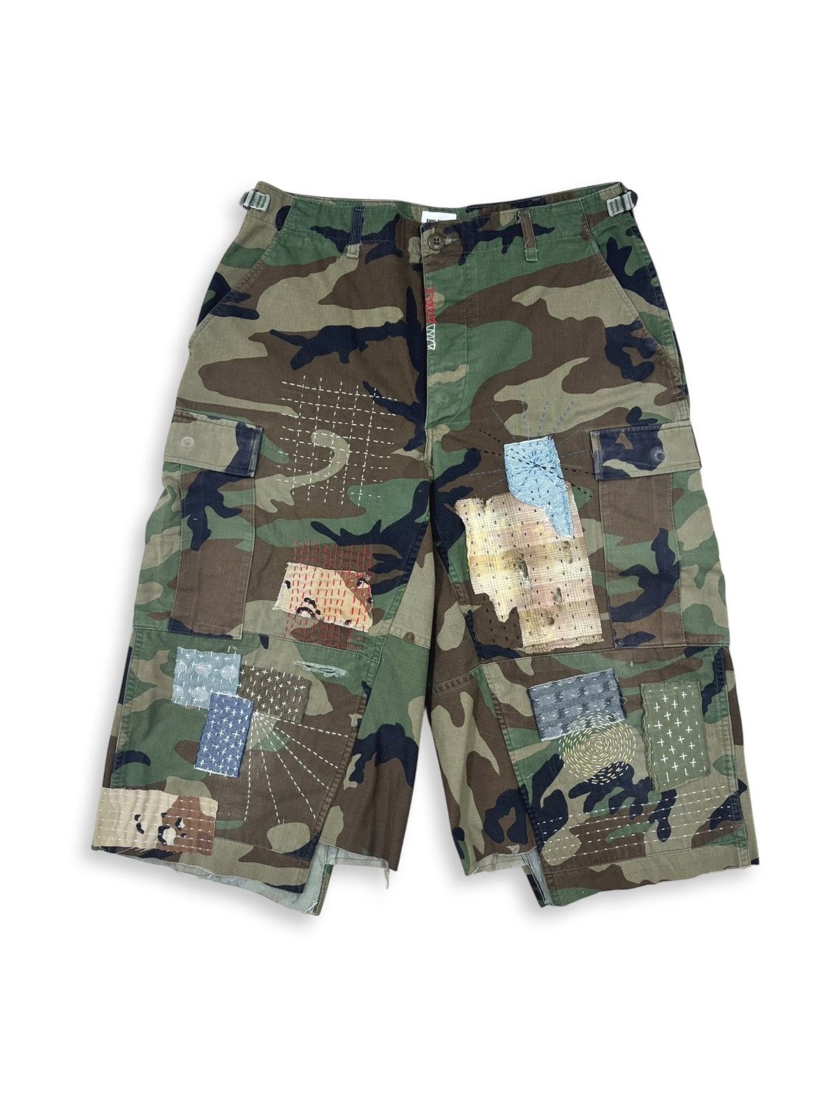 Vintage BDU Distressed Boro Sashiko Bermuda _ l Size US 32 / EU 48 - 1 Thumbnail