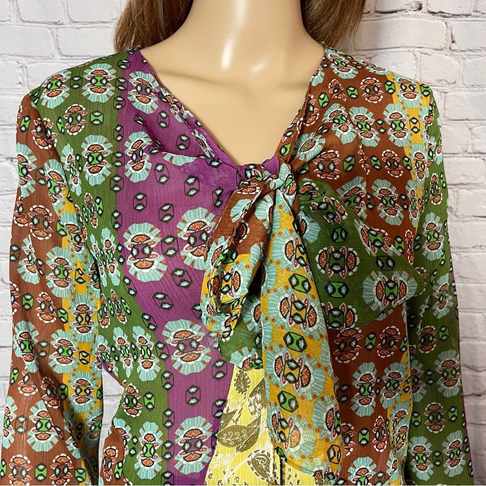 Zara NWT New ZARA Studio Zodiac Printed Shirt With Tie Size XS Size XS / US 0-2 / IT 36-38 - 5 Thumbnail