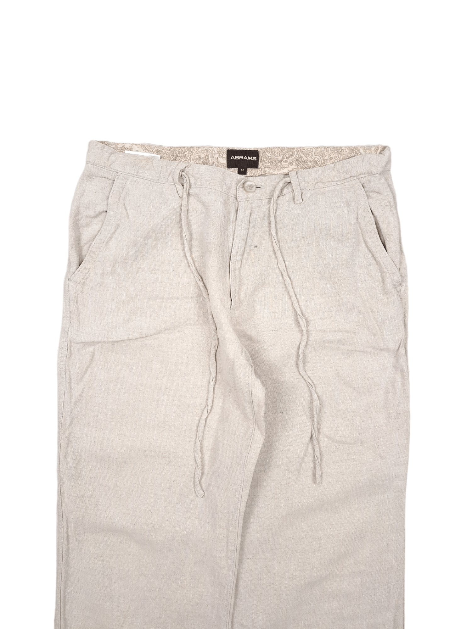 Vintage 💎 Vintage Linen Hemp Straight Relaxed Beige Pants Trousers Size US 33 - 3 Thumbnail
