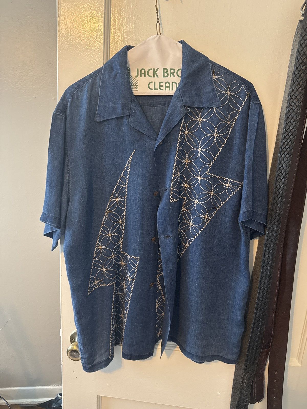 Kapital Kapital Thunder Sashiko Linen Aloha Shirt 'Indigo' Size US L / EU 52-54 / 3 - 1 Thumbnail