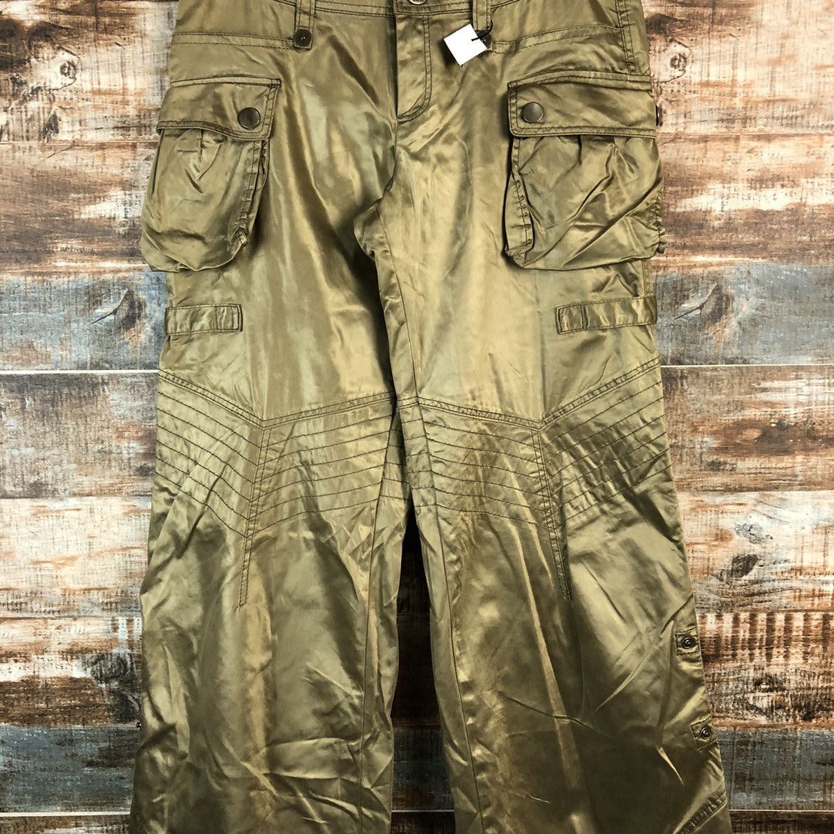 Japanese Brand Pride Brown Cargo utility Multipocket Pants #A2532 Size 27" / US 4 / IT 40 - 5 Thumbnail