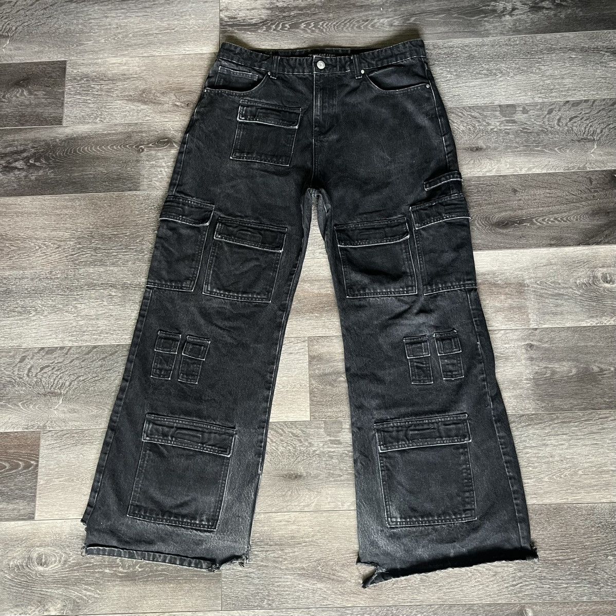 Other Fait Par Lui Baggy Black Pocket Designer Denim Jeans Size 32 Size US 32 / EU 48 - 1 Thumbnail