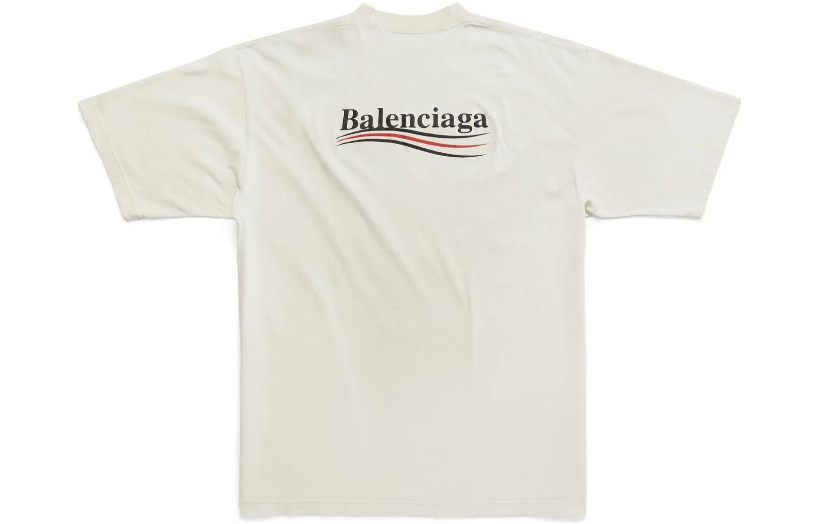 Balenciaga o1la1rc1a0226 Political Campaign T-Shirt Large Fit In Ivory Size US XXS / EU 40 - 2 Thumbnail