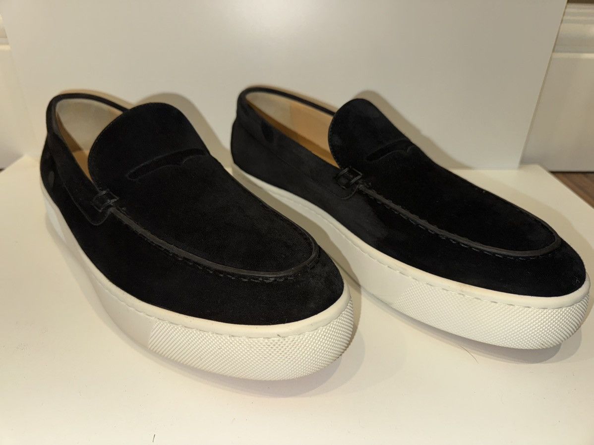 Christian Louboutin Christian Louboutin Men Black Suede Boat Shoes Size US 12 / EU 45 - 1 Thumbnail