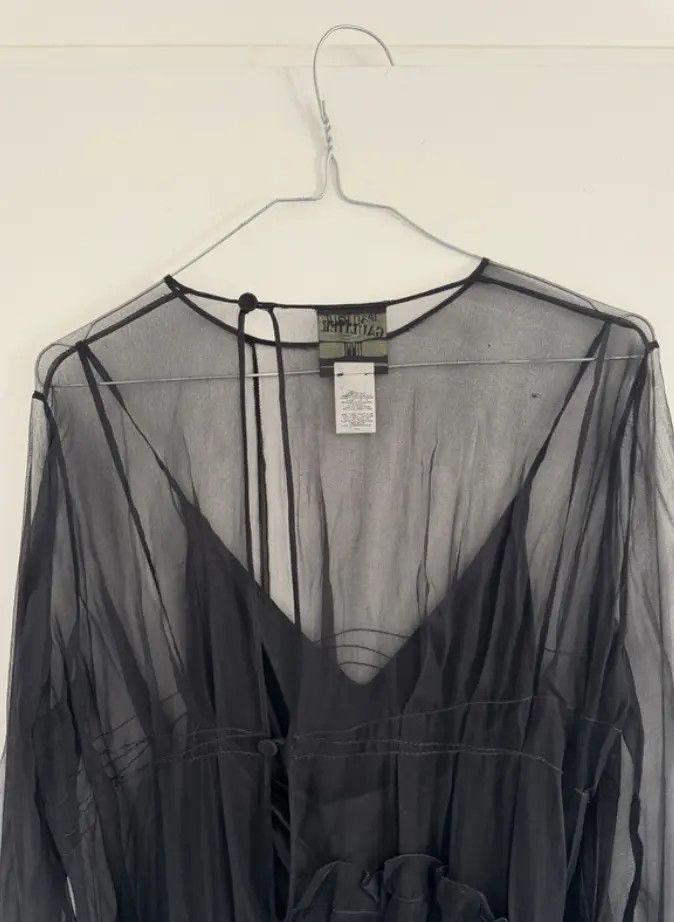 Jean Paul Gaultier Jean Paul Gaultier Mesh Top Dress Skirt Tattoo Jacket EX0113 Size L / US 10 / IT 46 - 2 Thumbnail