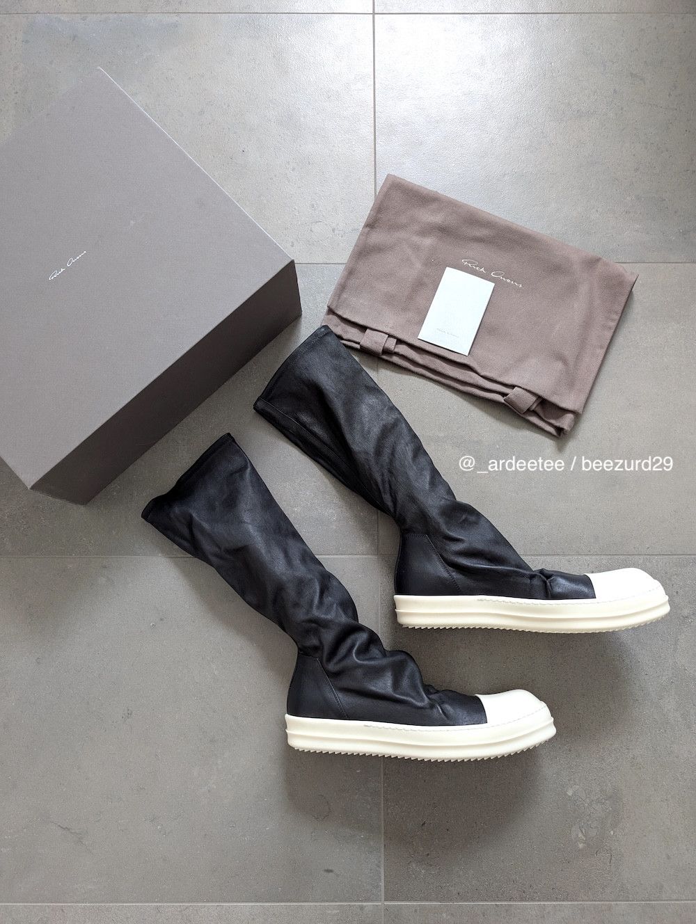 Rick Owens *NEW* SS24 BLACK LEATHER SOCK RAMONES SNEAKERS 41 Size US 8 / EU 41 - 4 Thumbnail