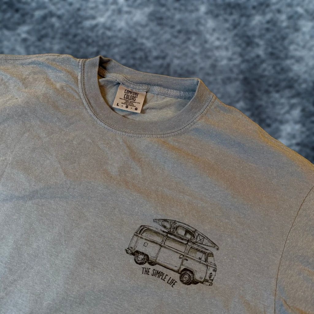 Comfort Colors Comfort Colors Graphic T Shirt Mens Large Blue Camper Van Kayak The Simple Life Campervan Kayak Graphic Tee Mens Large Blue Size US L / EU 52-54 / 3 - 1 Thumbnail