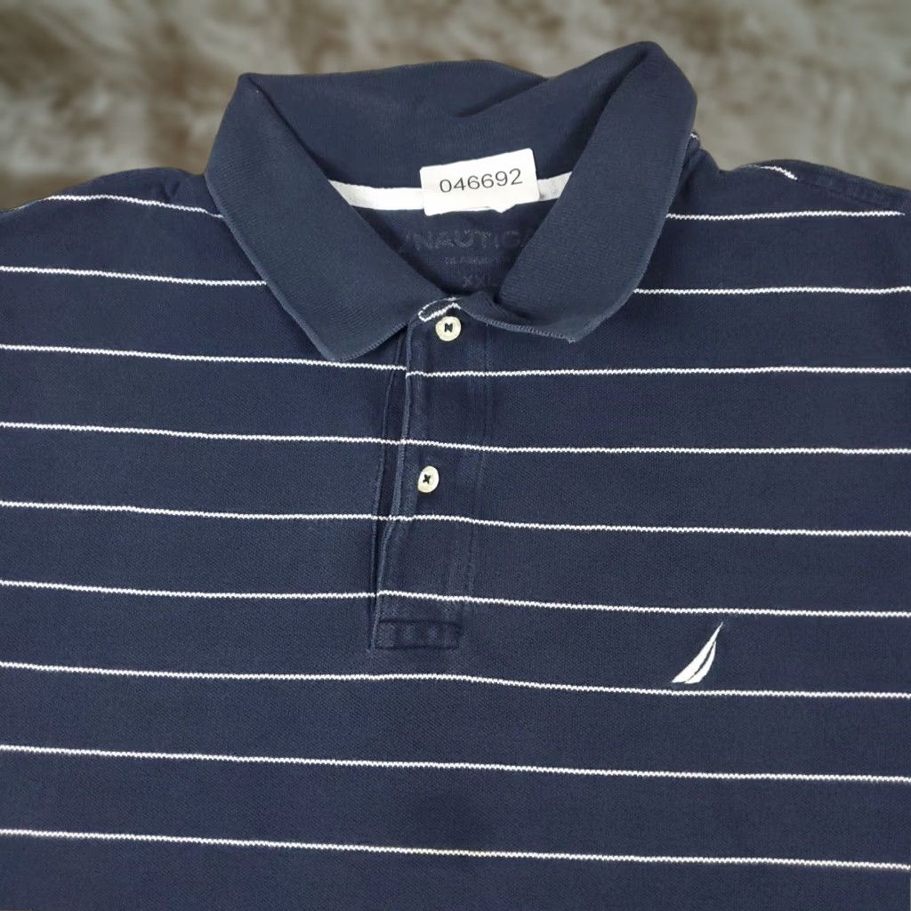 Nautica Nautica Polo Shirt 2XL Blue Striped Casual Short Sleeve Mens Size US XXL / EU 58 / 5 - 1 Thumbnail