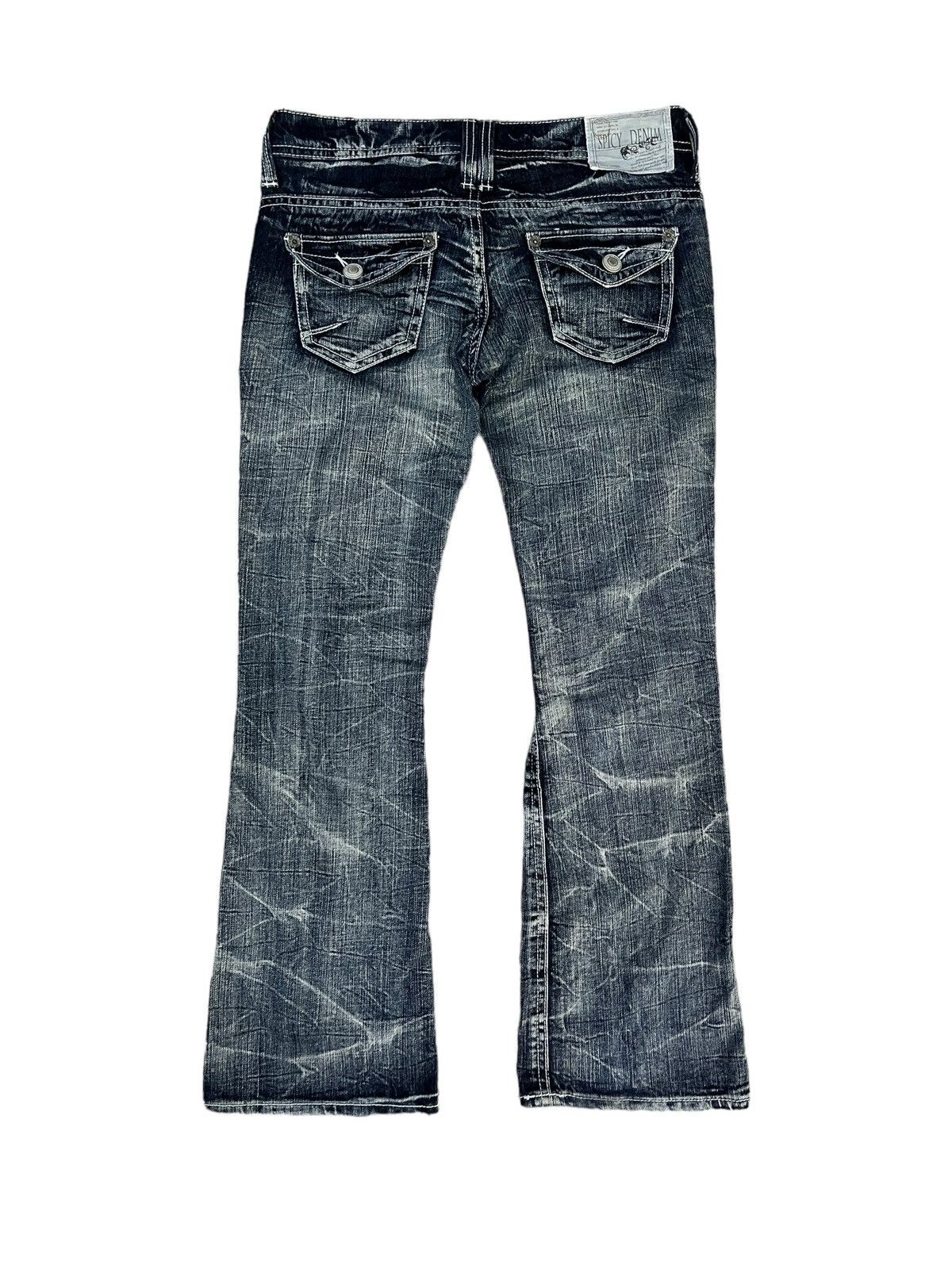 Japanese Brand Vintage Punk Wrinkle Denim Flared Size US 33 - 1 Thumbnail
