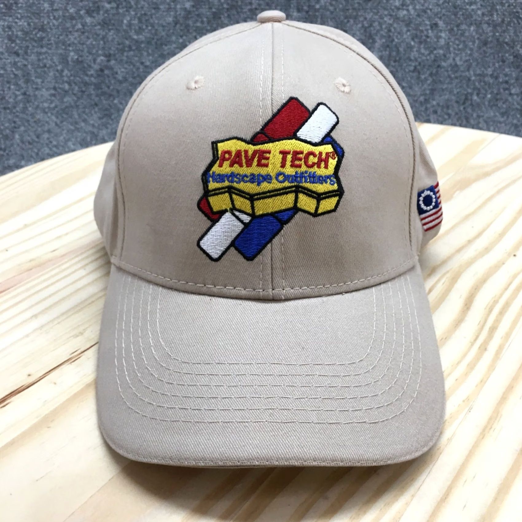 Vintage Pave Tech Hardscape Outfitters Tan Baseball Hat Unisex OSFA Adjustable Strapback Size ONE SIZE - 2 Thumbnail