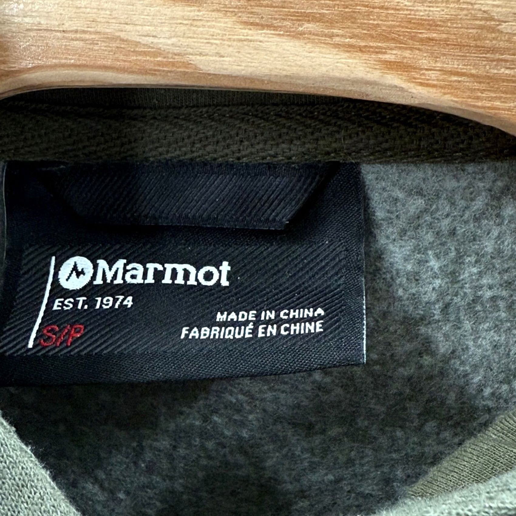 Marmot Marmot Hoodie Pullover Graphic Print Skiing Outdoor Green S Mens Small Retro All Seasons Drawstring Hooded Pockets Logo Size US S / EU 44-46 / 1 - 6 Thumbnail