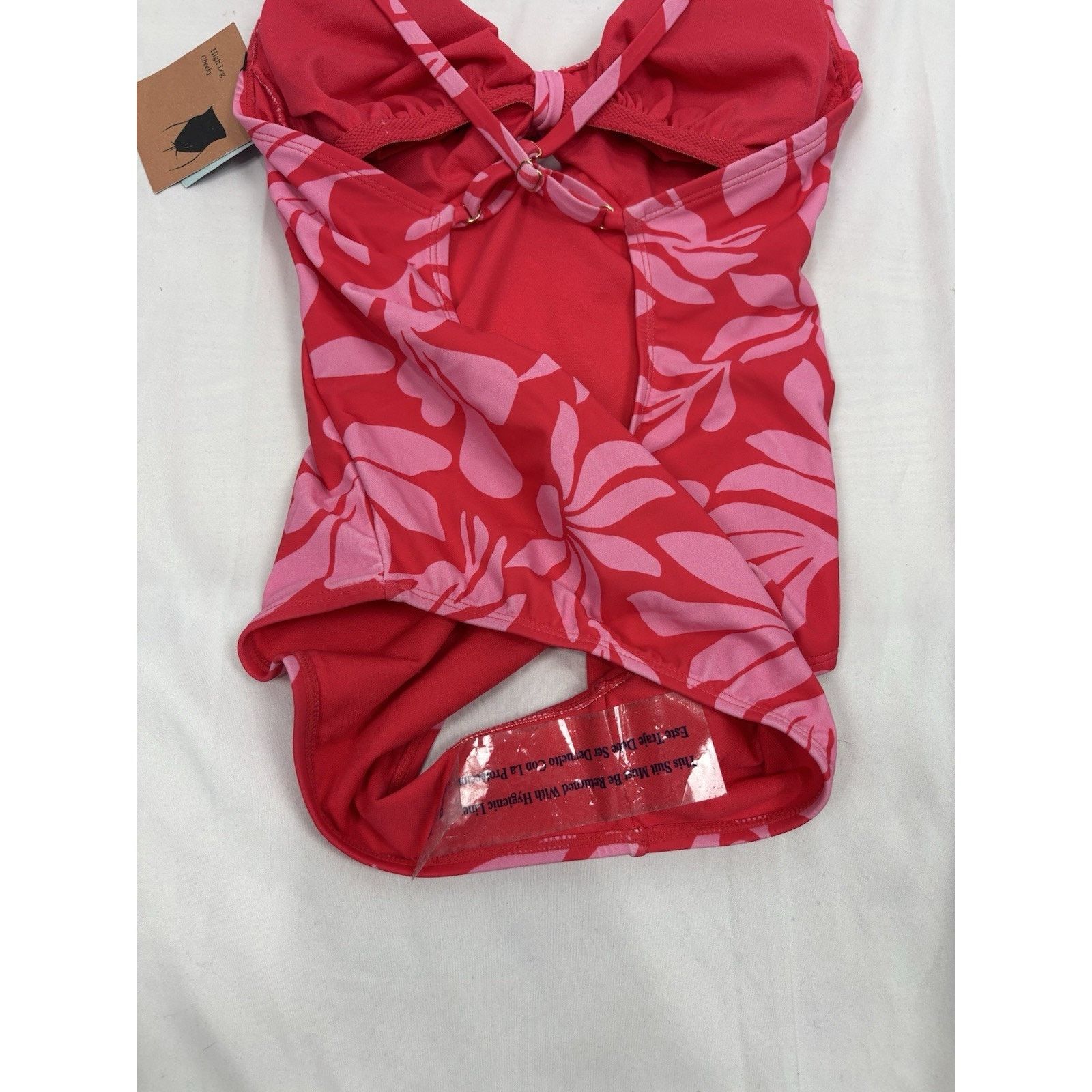 Target Basics Shade & Shore Red Pink High Leg Cheeky One Piece Swimsuit XS Size XS / US 0-2 / IT 36-38 - 8 Thumbnail