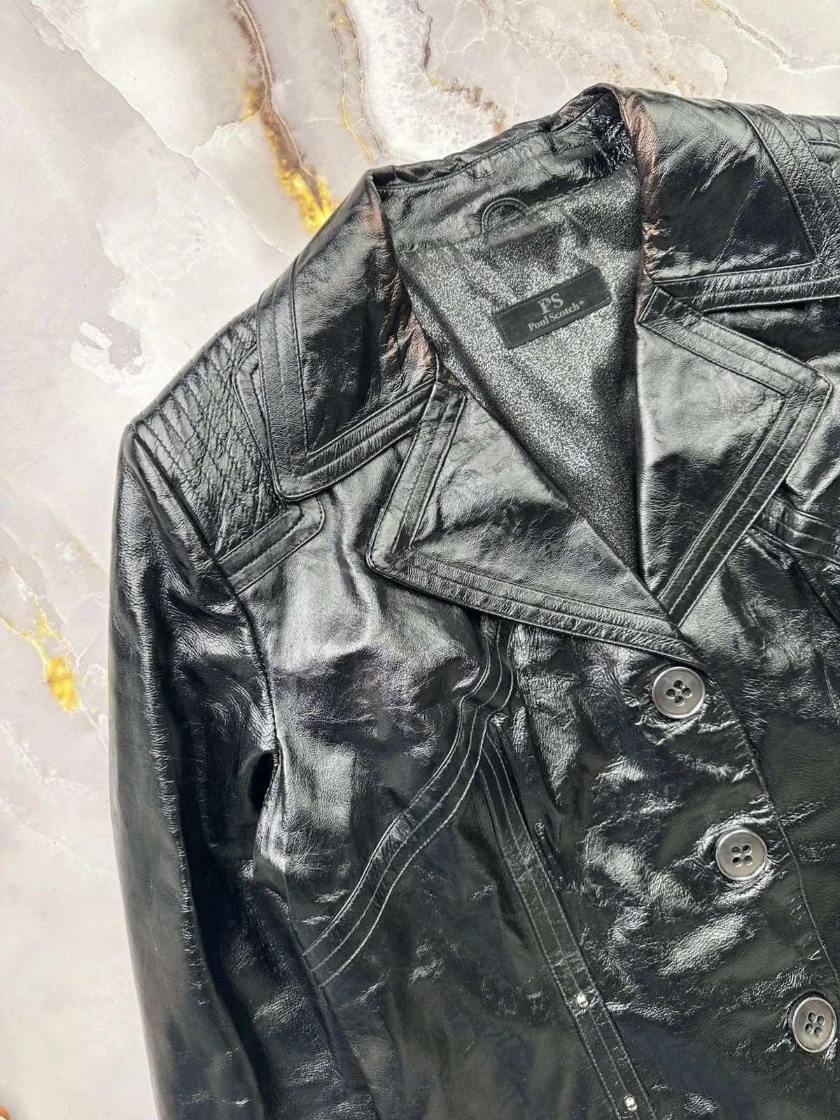Japanese Brand Vintage Patent Leather Jacket Size XL / US 12-14 / IT 48-50 - 3 Thumbnail