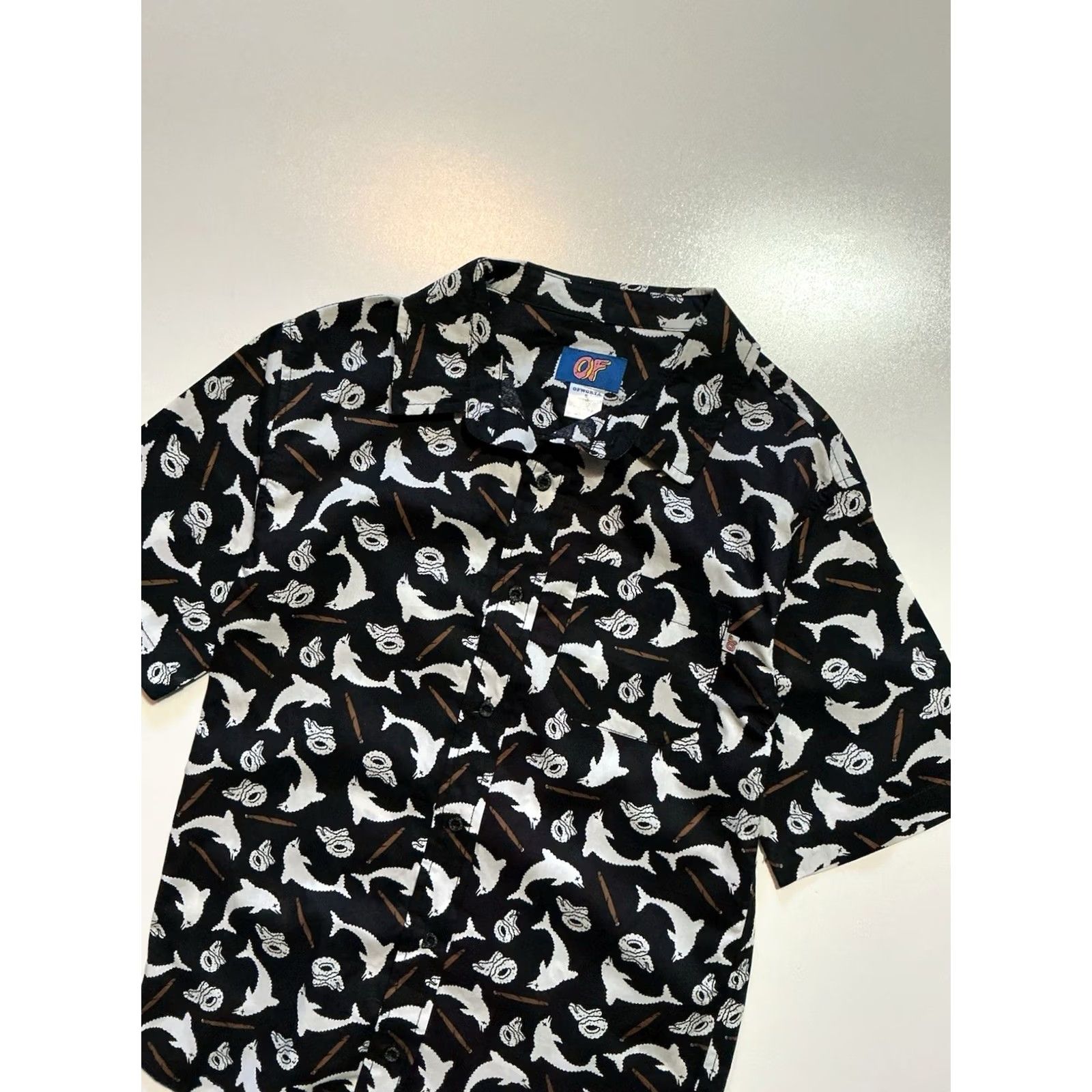 Odd Future Odd Future OFWGKTA Jasper Dolphin Joint Blunt AOP S/S Button Shirt Sz S Mens Black Button Short Sleeve Shirt Size US S / EU 44-46 / 1 - 3 Thumbnail