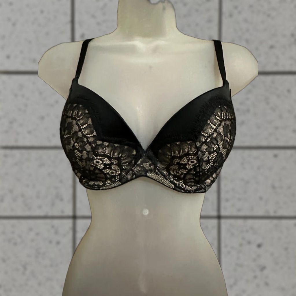 Victoria's Secret Victoria's Secret Very Sexy Bra 34D Black Underwired Plunge Lightly Lined Women Size ONE SIZE - 1 Thumbnail
