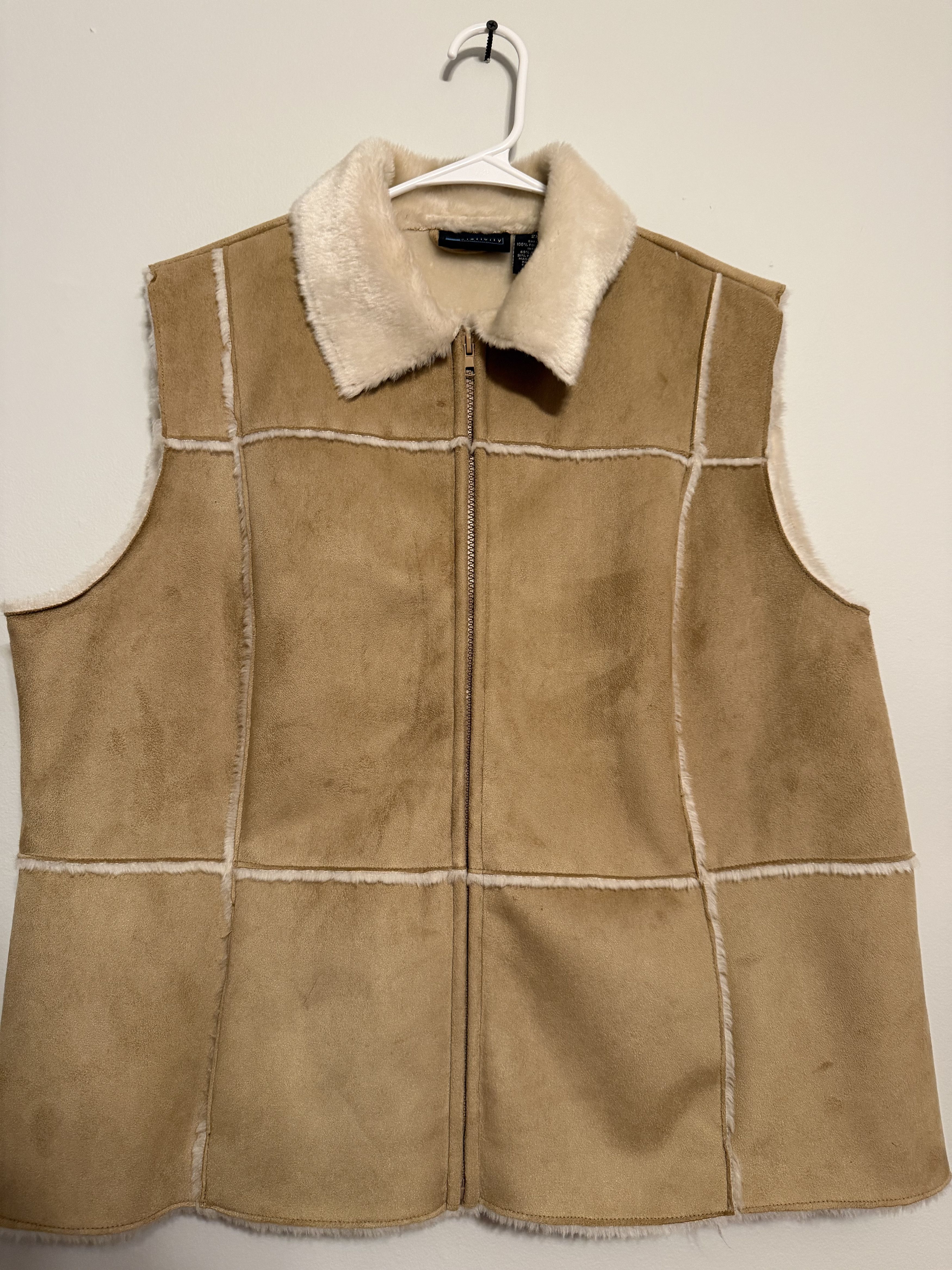 Other Vintage-Inspired Faux Shearling Suede Vest – Women's Size 2X Size XXL / US 16-18 / IT 52-54 - 2 Thumbnail