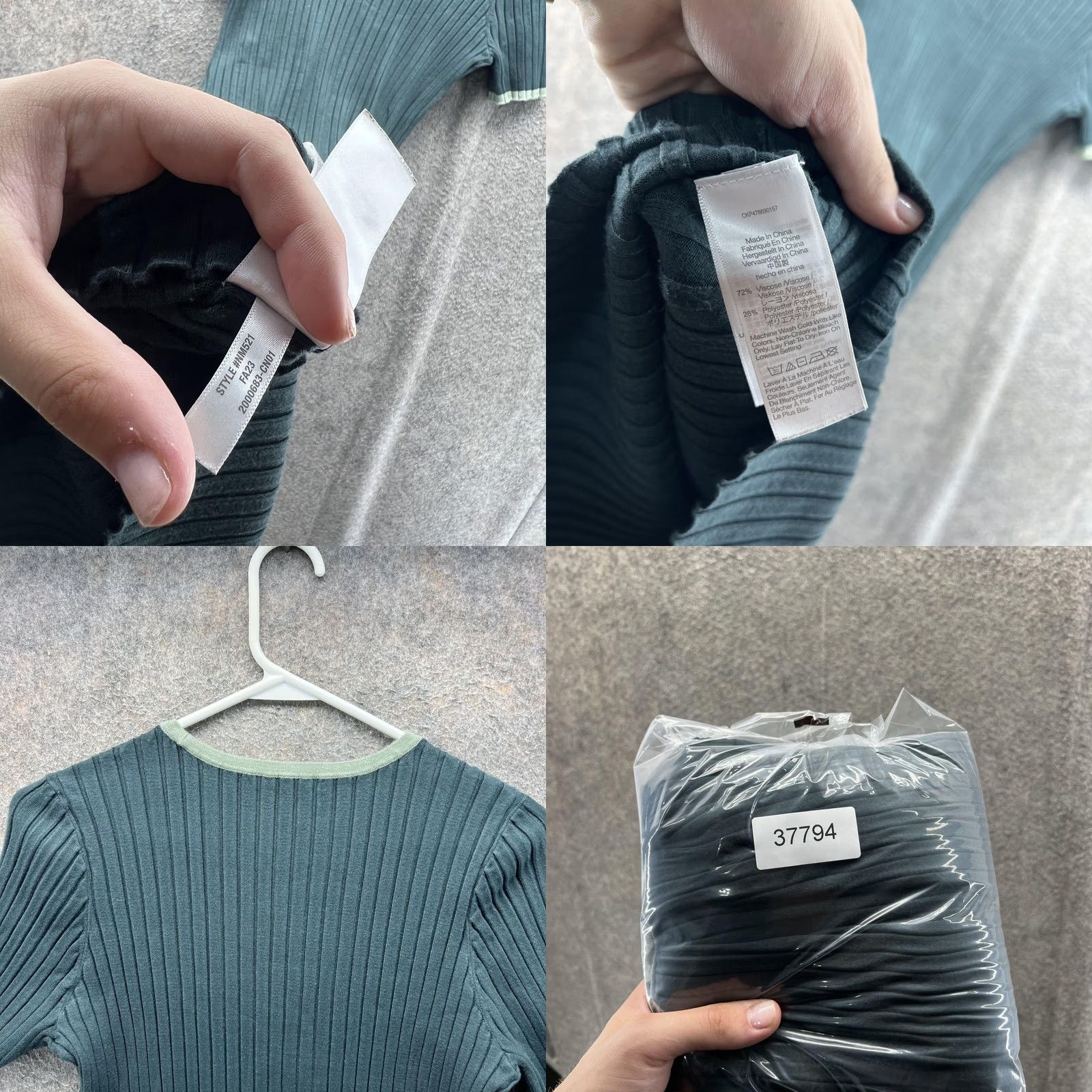 Madewell Madewell Dress Womens 2XL Green Ribbed Knit Short Sleeve Midi Bodycon Crewneck Size 40" / US 18 - 8 Thumbnail