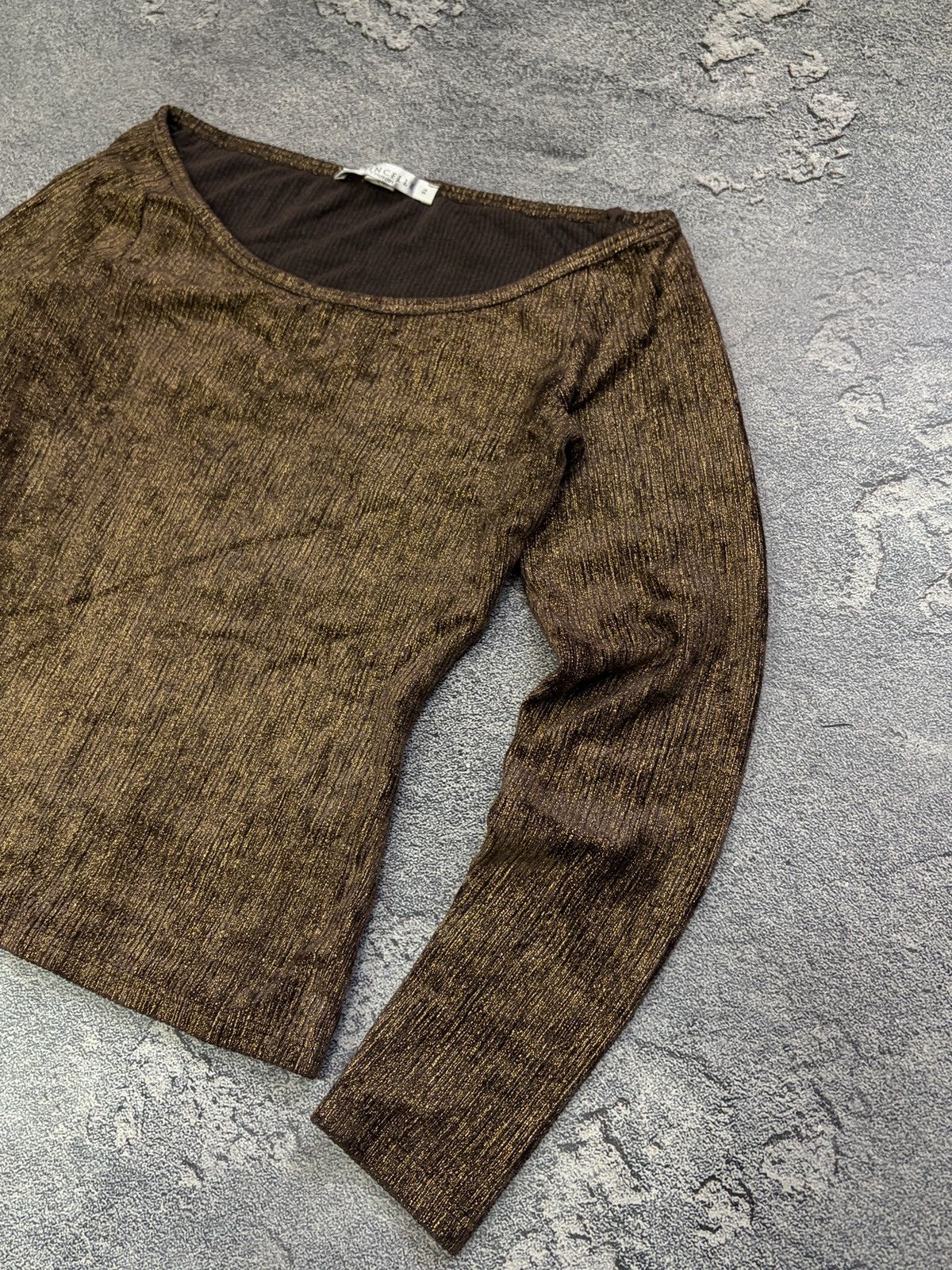 Vintage Etincelle Couture Paris Gold Lurex Shimmer Top France T2 Size S / US 4 / IT 40 - 8 Thumbnail