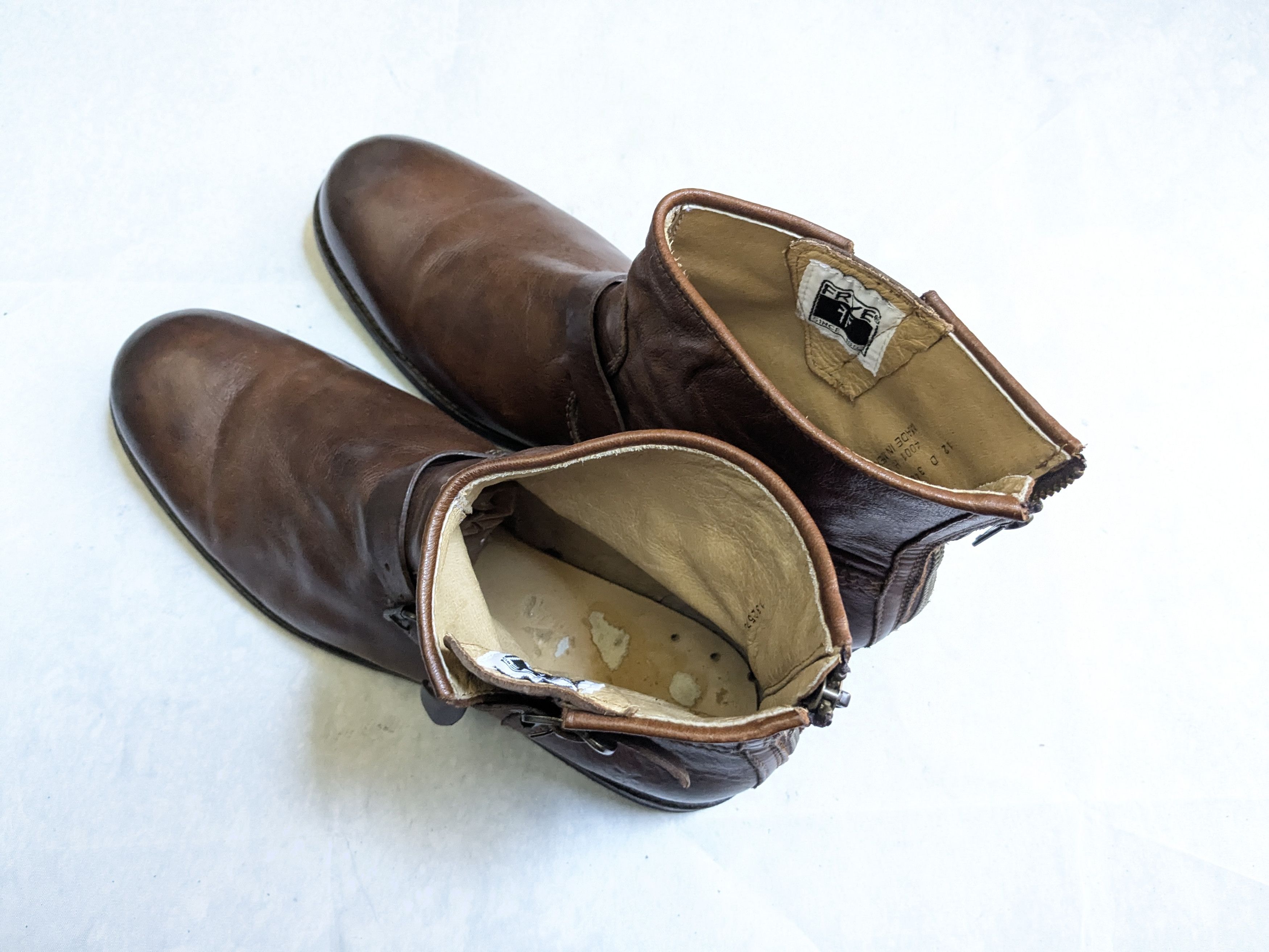 Frye Frye Engineer Boots Brown 12 D Leather Buckle Strap Size US 12 / EU 45 - 12 Thumbnail